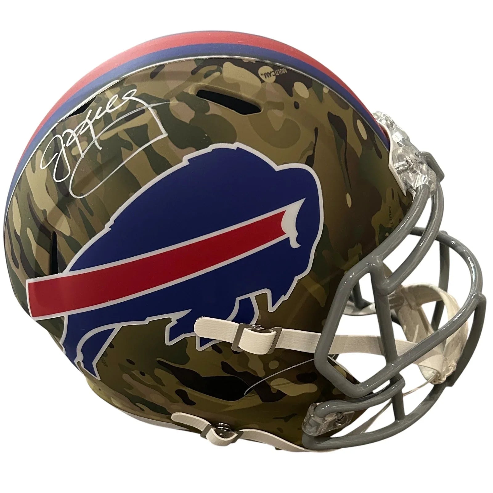 Jim Kelly Autographed Buffalo Bills (CAMO Alternate) Deluxe Full-Size Replica Helmet - Beckett