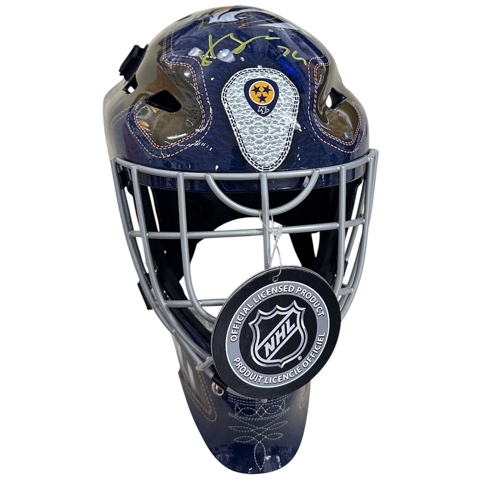 Juuse Saros Autographed Nashville Predators Full-Size Goalie Mask - JSA