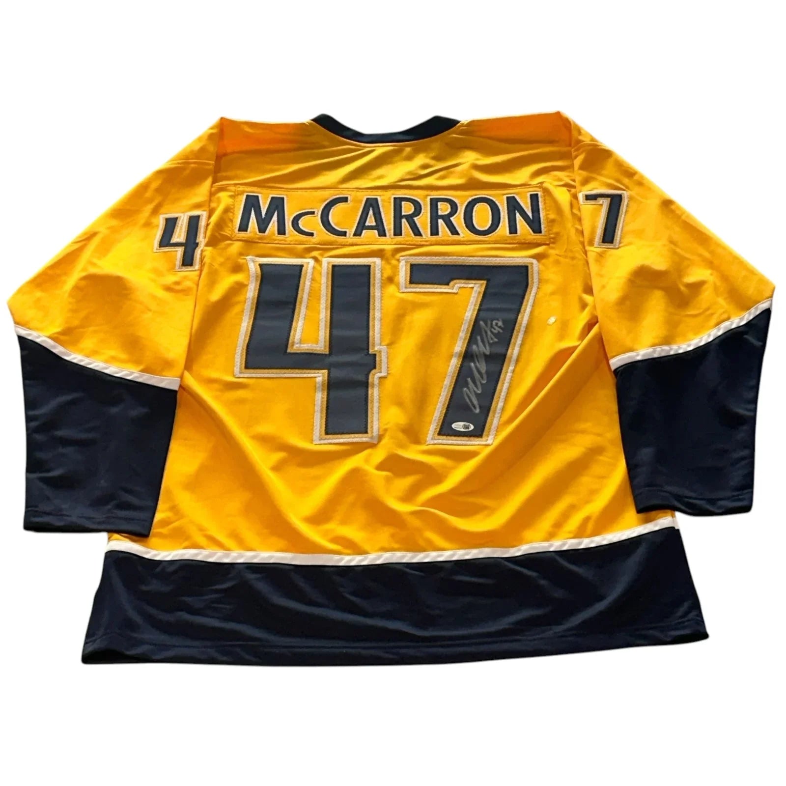 Michael McCarron Autographed Nashville (Gold #47) Custom Hockey Jersey - JSA