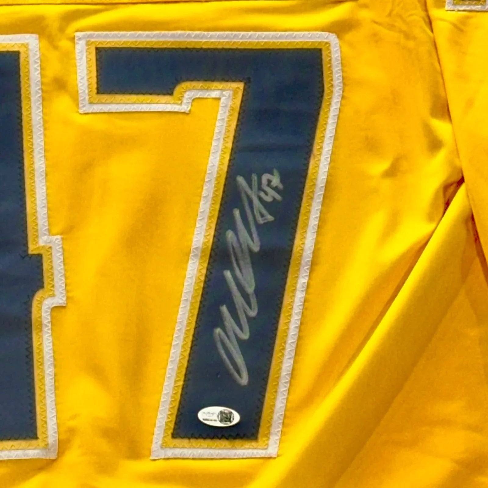 Michael McCarron Autographed Nashville (Gold #47) Custom Hockey Jersey - JSA