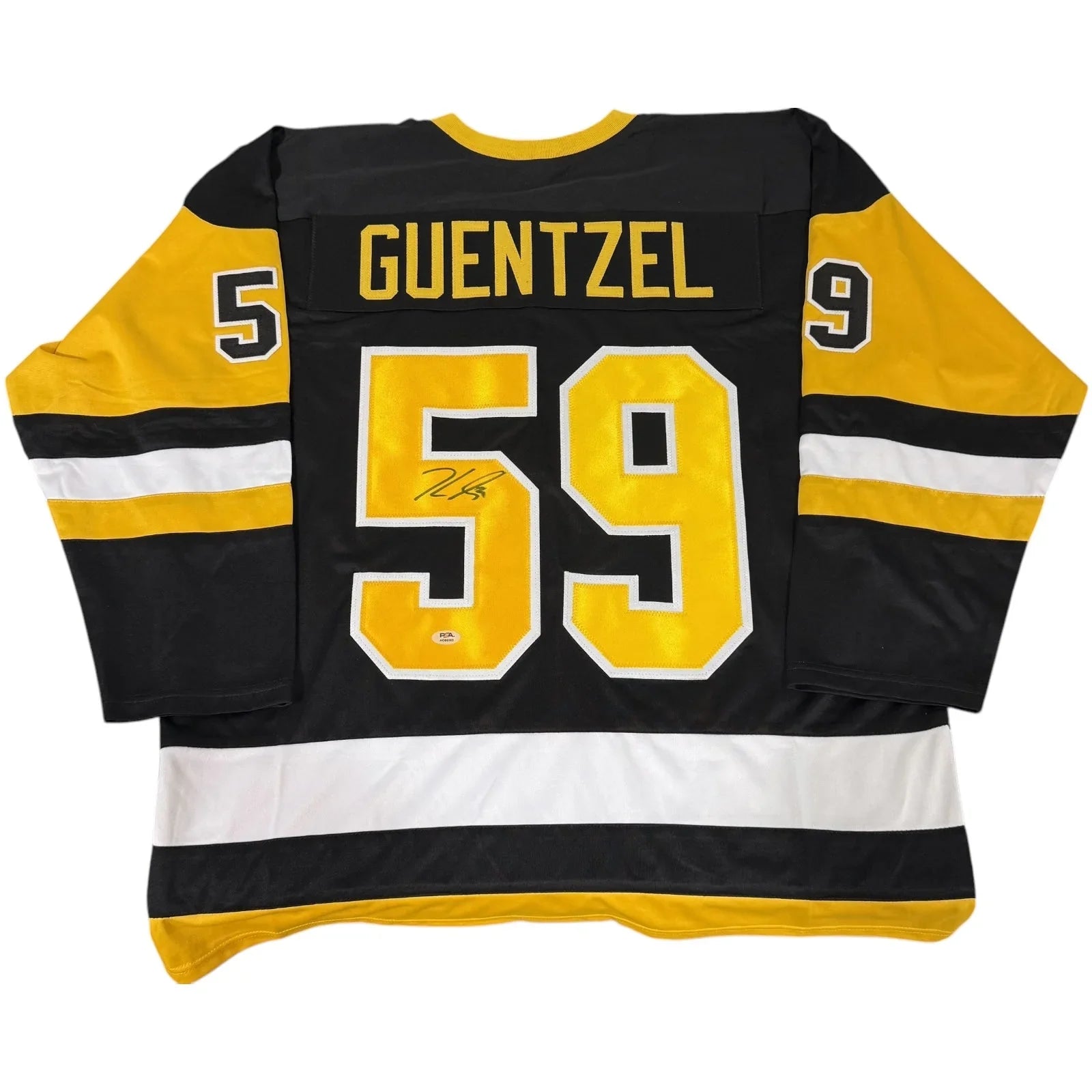 Jake Guentzel Autographed Pittsburgh (Black #59) Custom Hockey Jersey - JSA