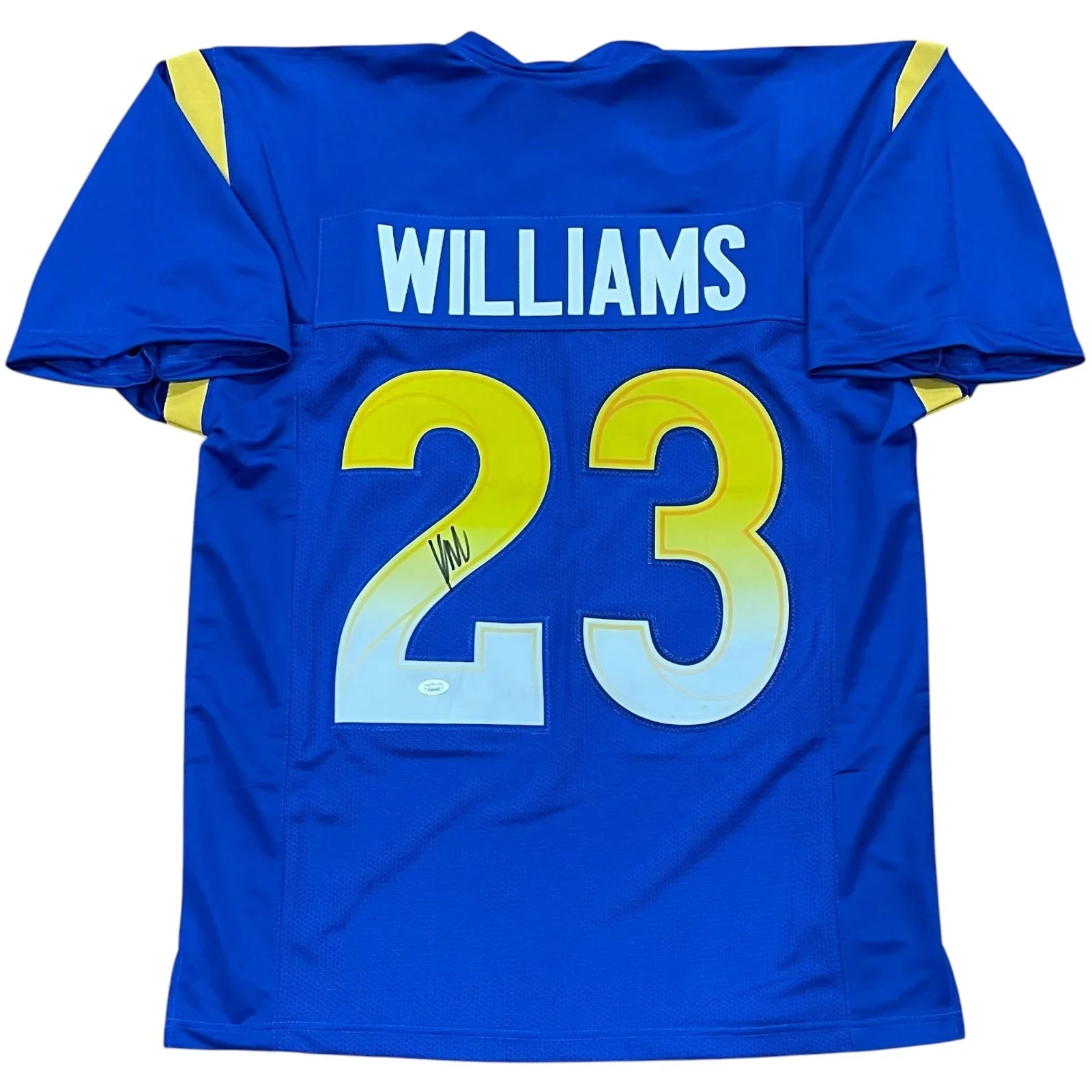 Kyren Williams Autographed Los Angeles (Blue #23) Custom Jersey - JSA