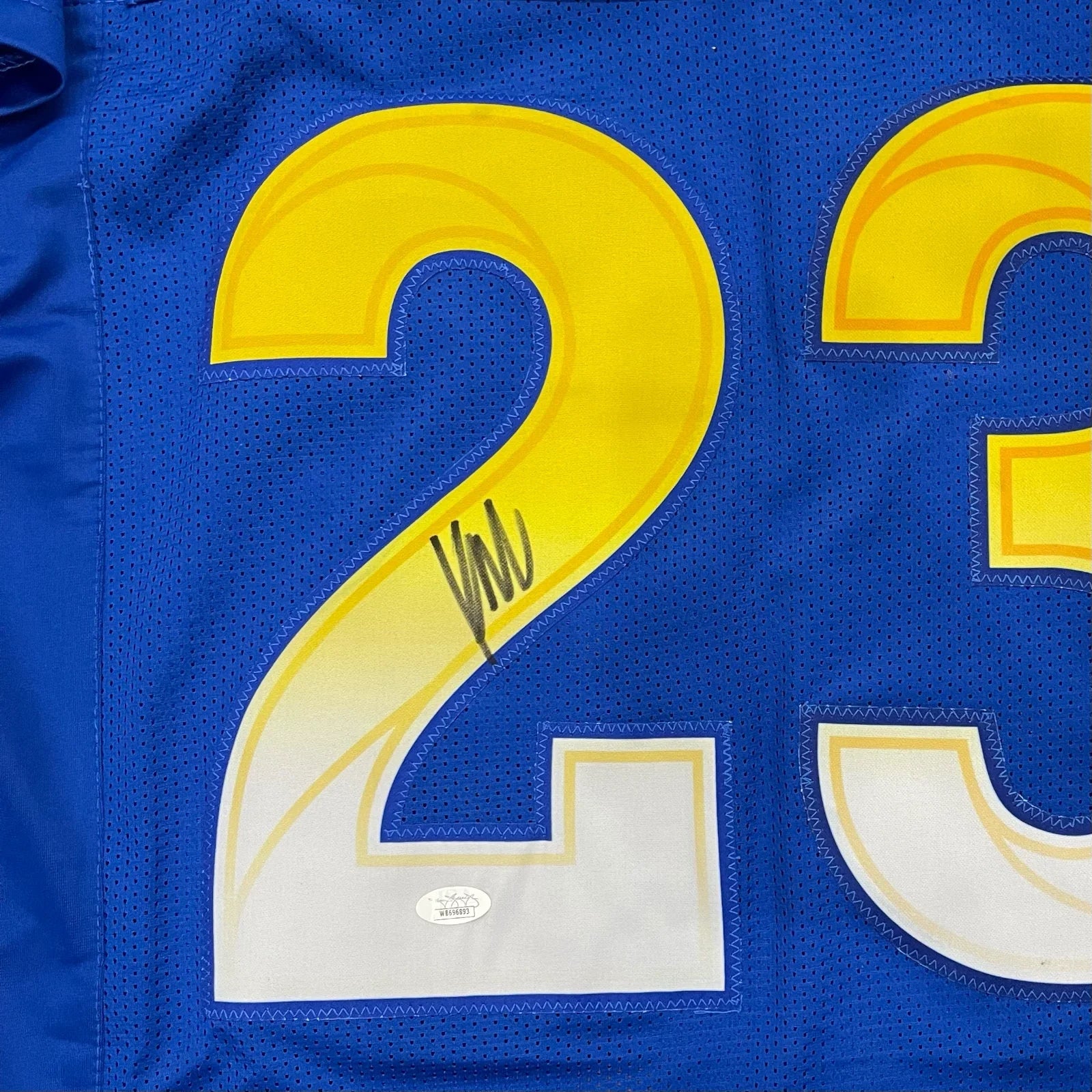 Kyren Williams Autographed Los Angeles (Blue #23) Custom Jersey - JSA