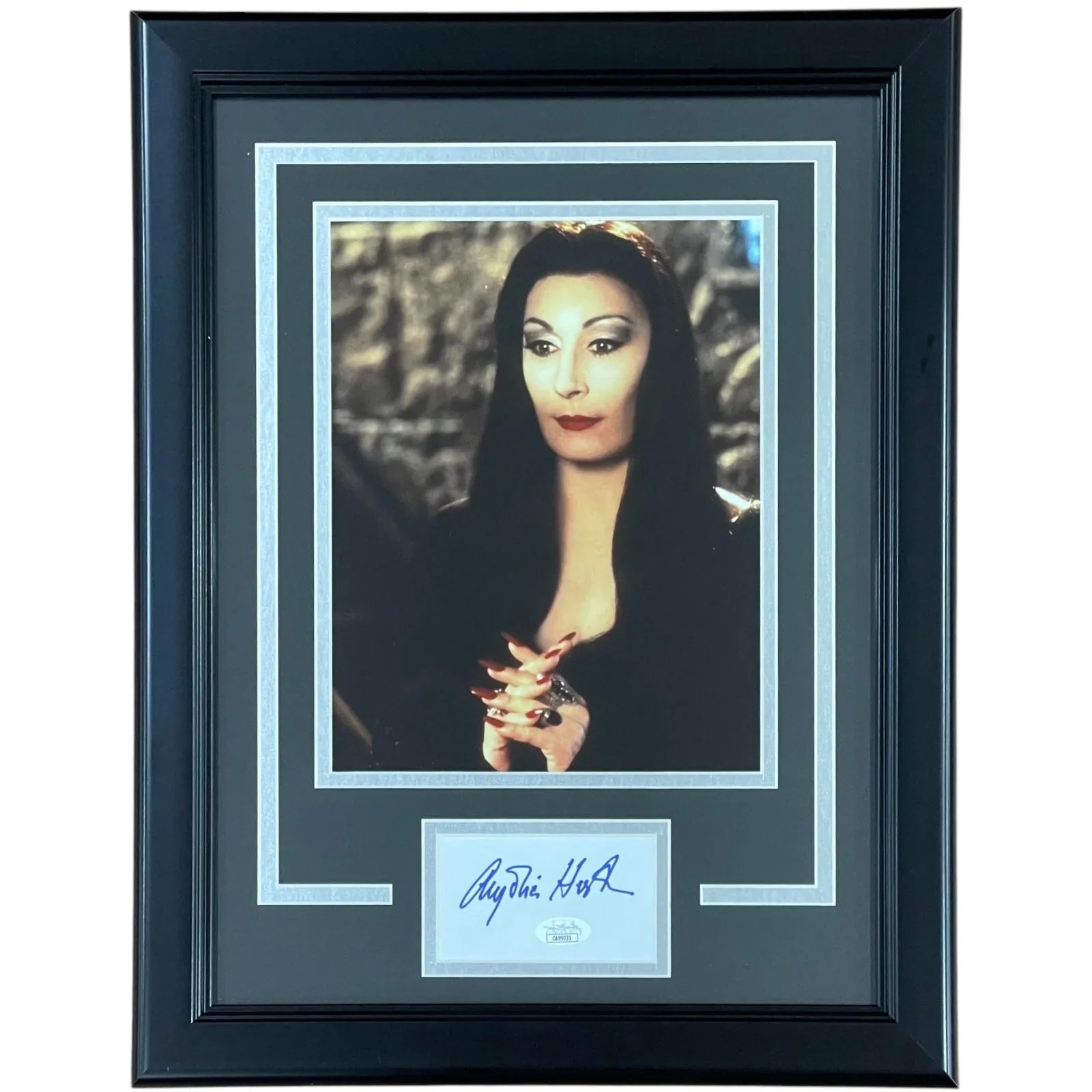 Anjelica Huston Autographed Addams Family Morticia 8x10 Photo "Signature Series" Frame - JSA