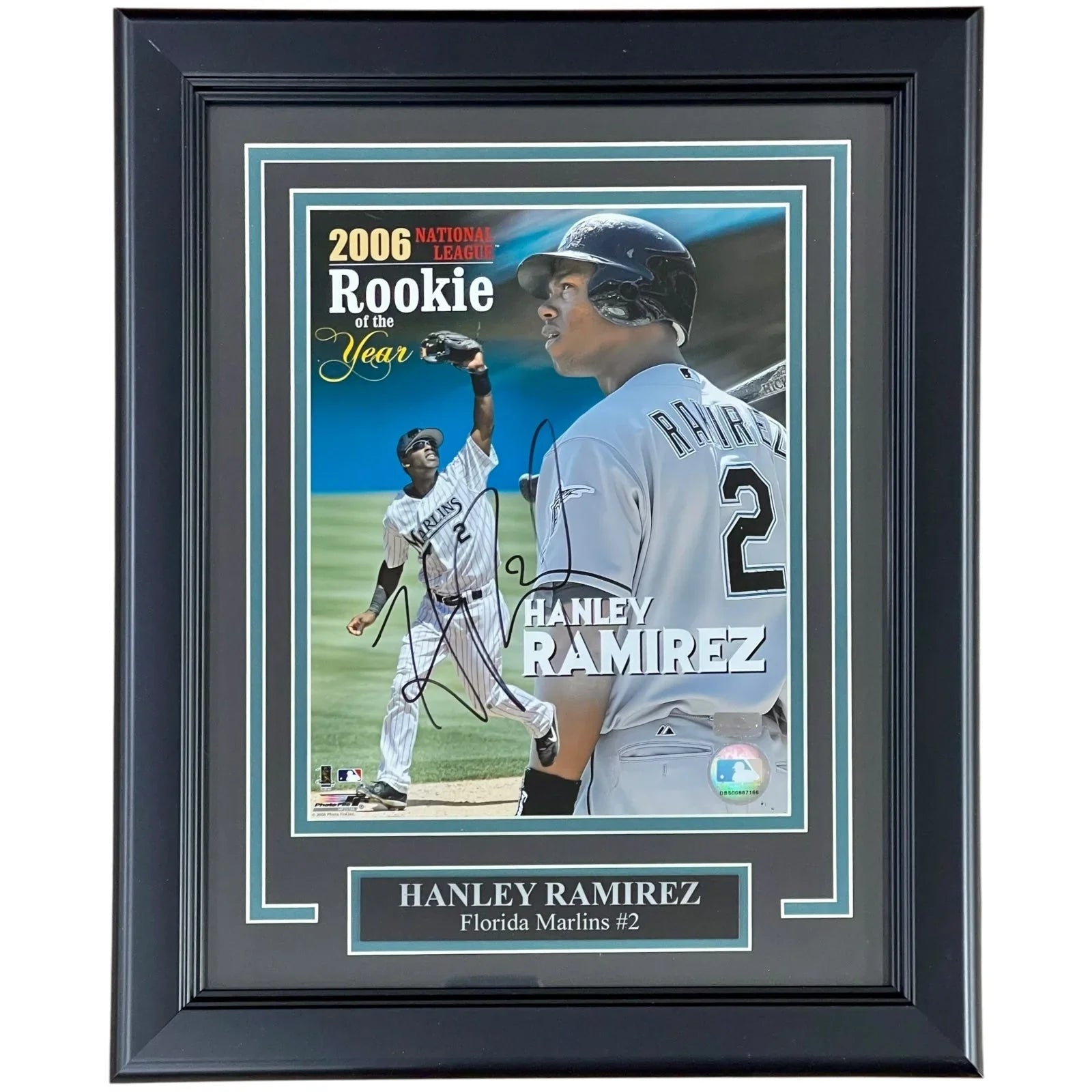 Hanley Ramirez Autographed Florida Marlins (2006 ROY) Deluxe Framed 8x10 Photo