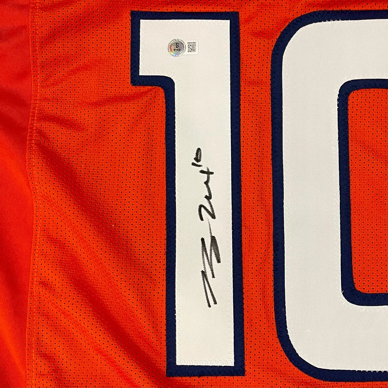 Bo Nix Autographed Denver Broncos (Orange #10) Custom Jersey - Beckett