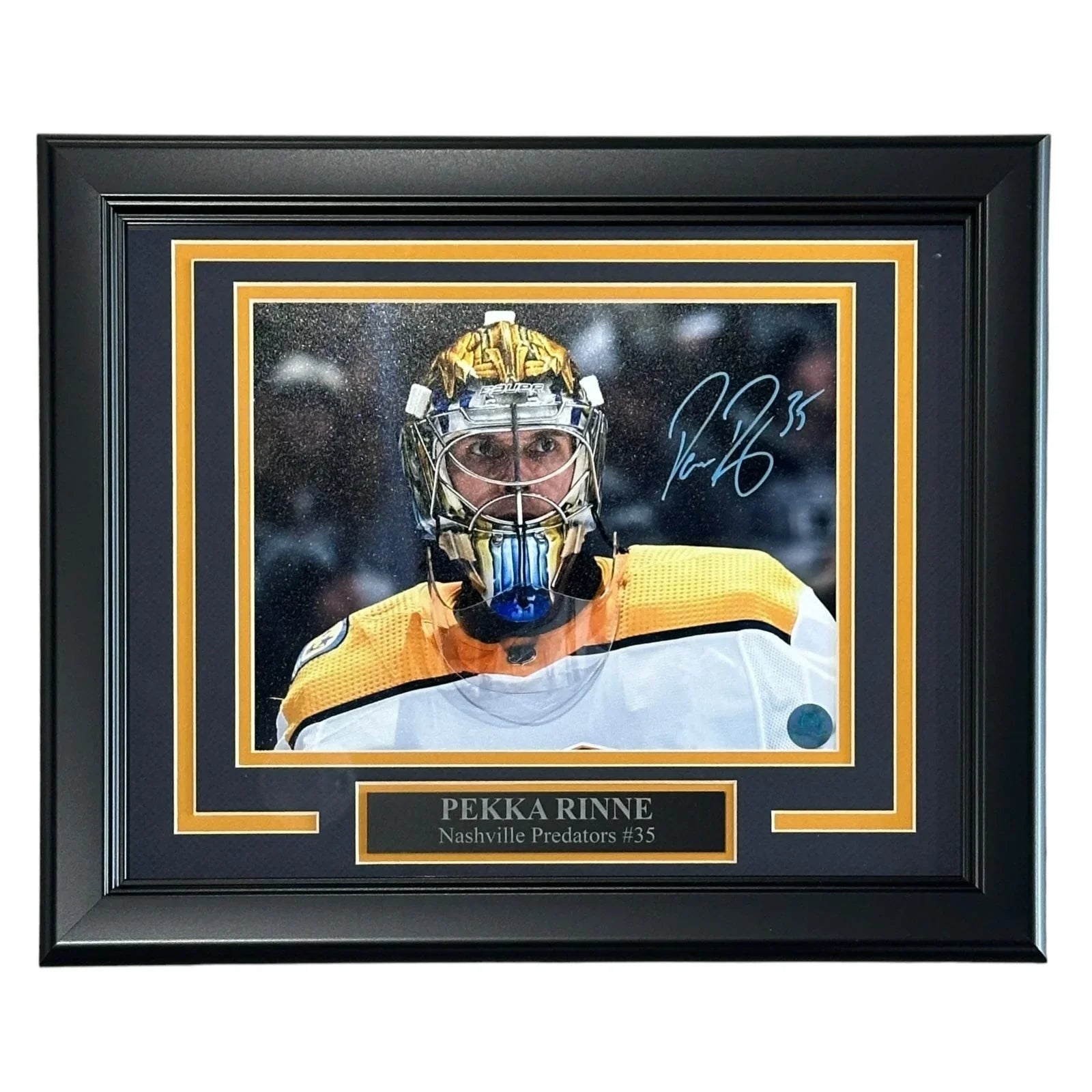 Pekka Rinne Autographed Nashville Predators (Horiz Close Up) Deluxe Framed 8x10 Photo - AJ