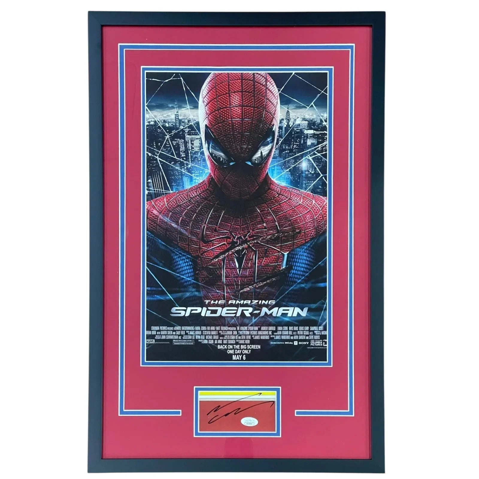 Andrew Garfield Autographed The Amazing Spider-Man Deluxe Framed 11"x17" Movie Poster Piece - JSA