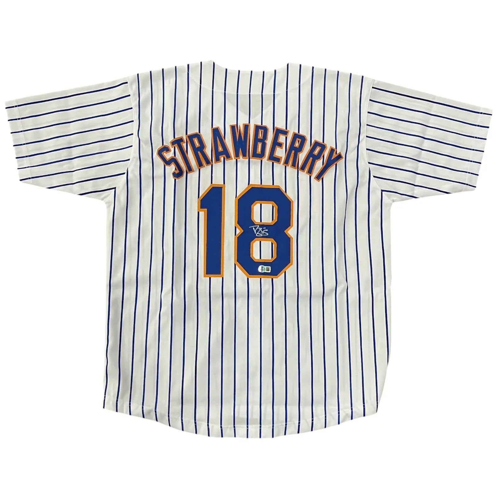 Darryl Strawberry Autographed New York Mets (Pinstripe #18) Custom Jersey - Beckett