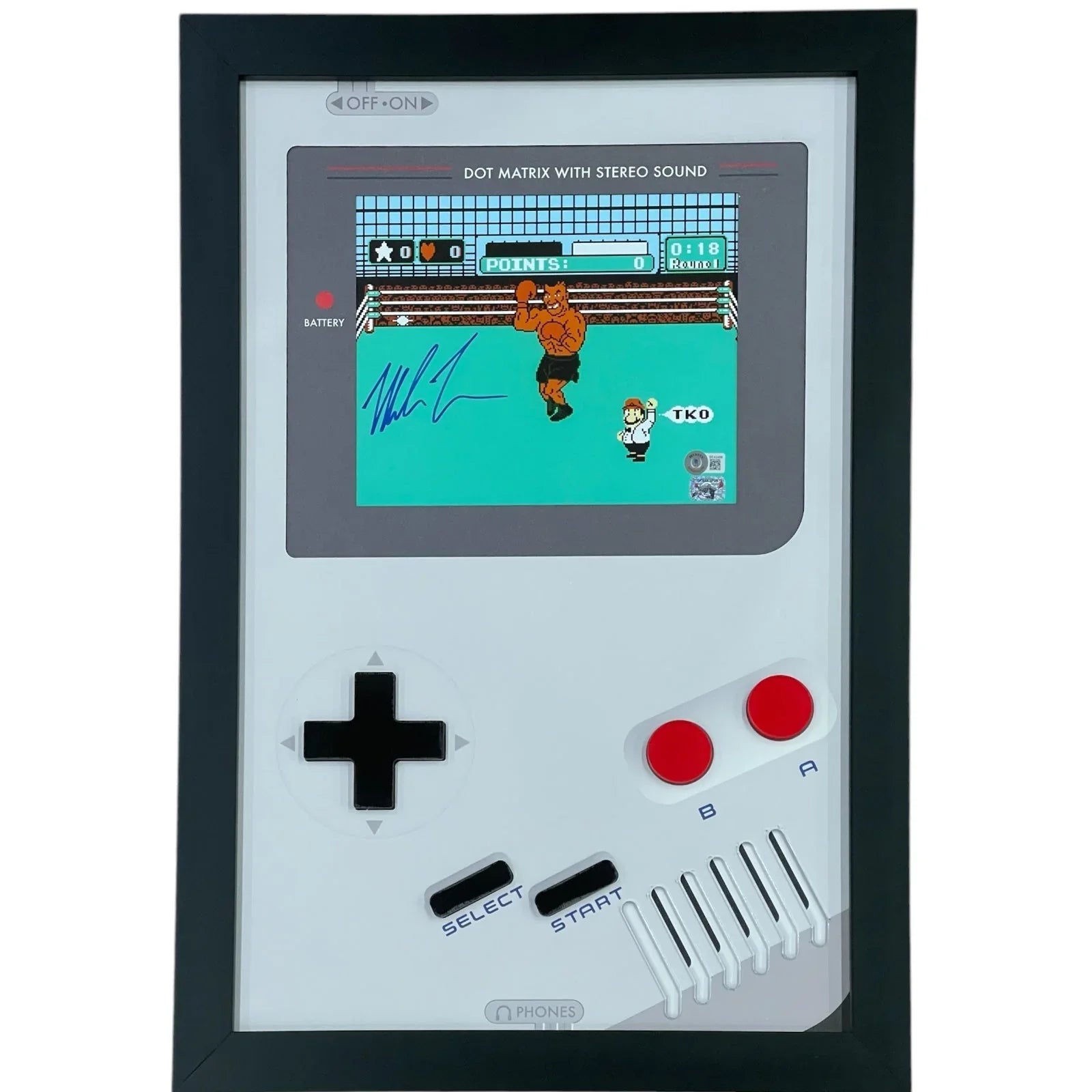 Mike Tyson Autographed Nintendo Punchout Gameboy Deluxe Framed Shadowbox Display - JSA