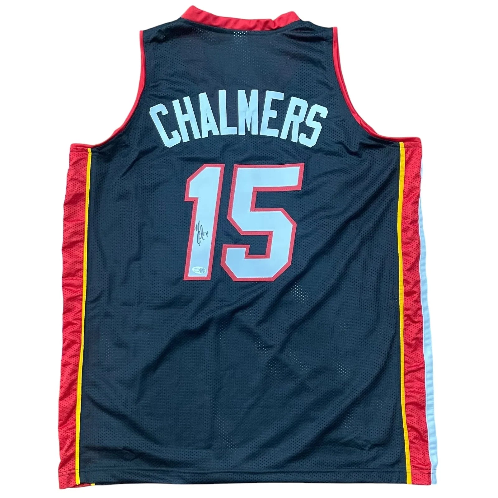 Mario Chalmers Autographed Miami (Black #15) Custom Jersey - JSA