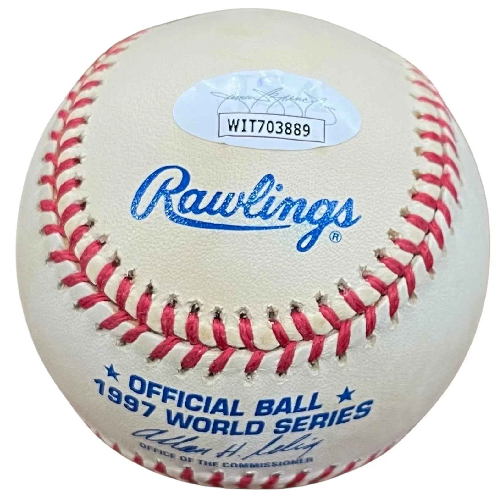 Livan Hernandez Autographed 1997 World Series Logo Baseball w/ "MVP 1997 WS" - JSA