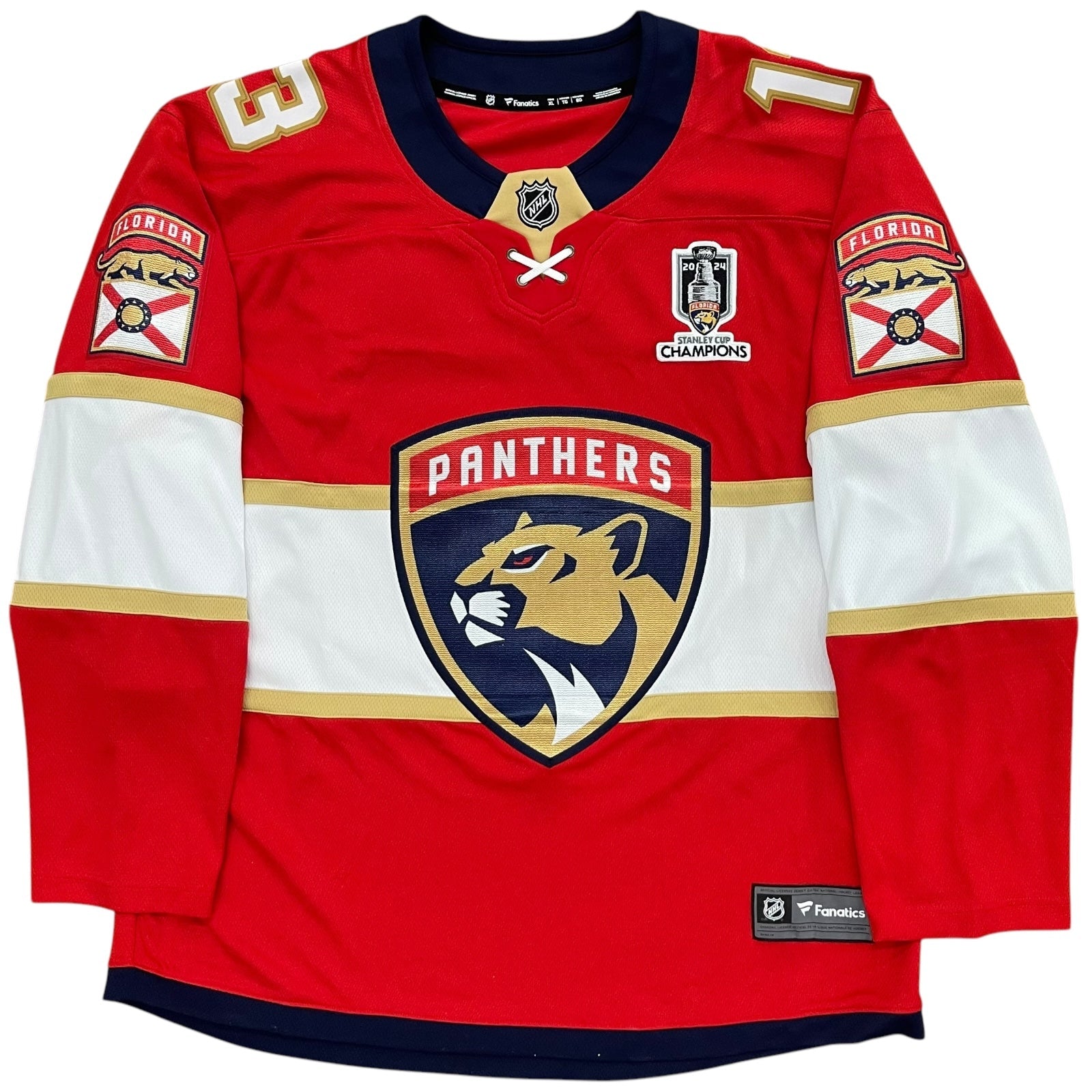 Sam Reinhart Autographed Florida Panthers (Red #13) Breakaway Hockey Jersey w/ 3 Inscriptions - Limited Edition of 13 - JSA