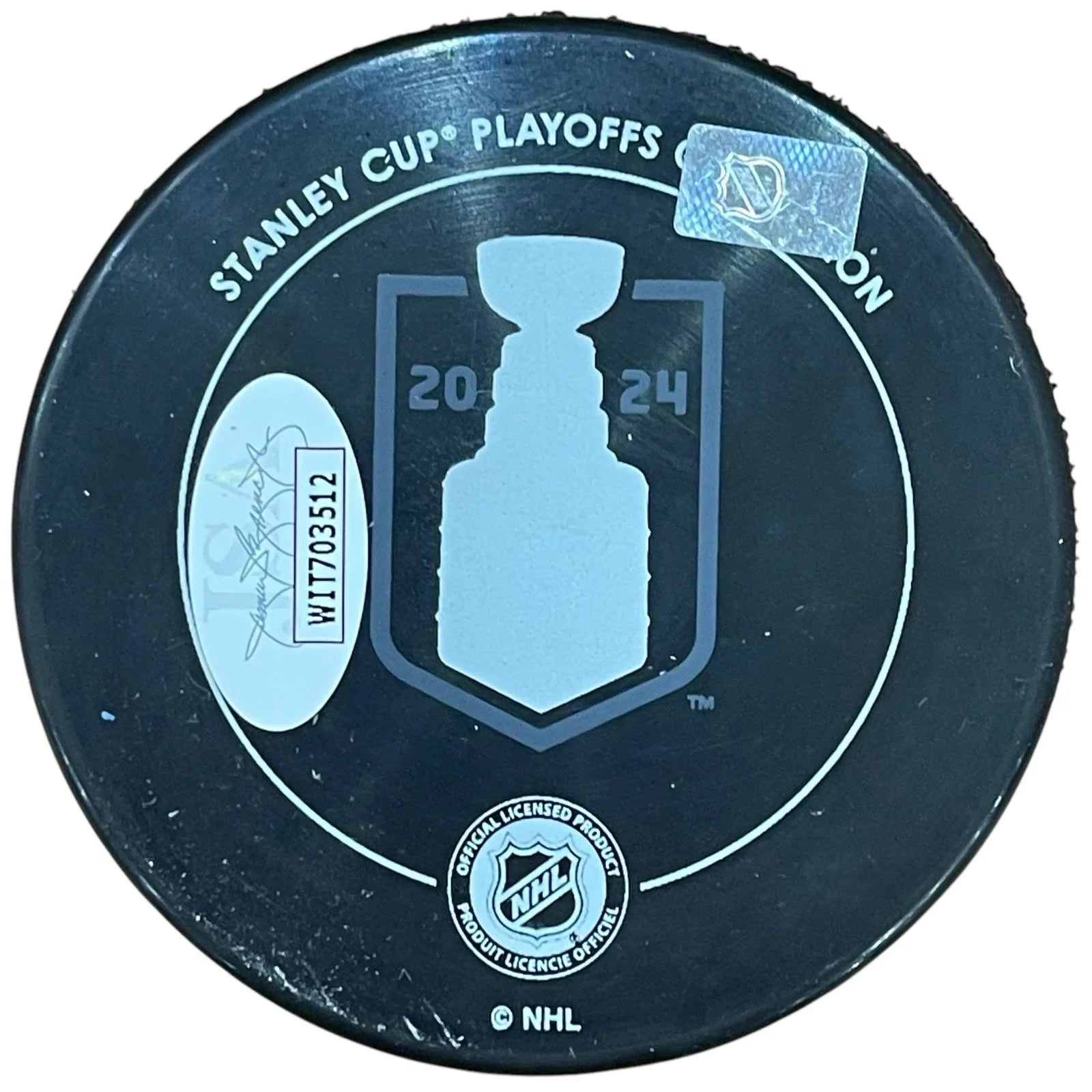 Sam Bennett Autographed Florida Panthers (2024 Stanley Cup Champs Logo) Hockey Puck - JSA