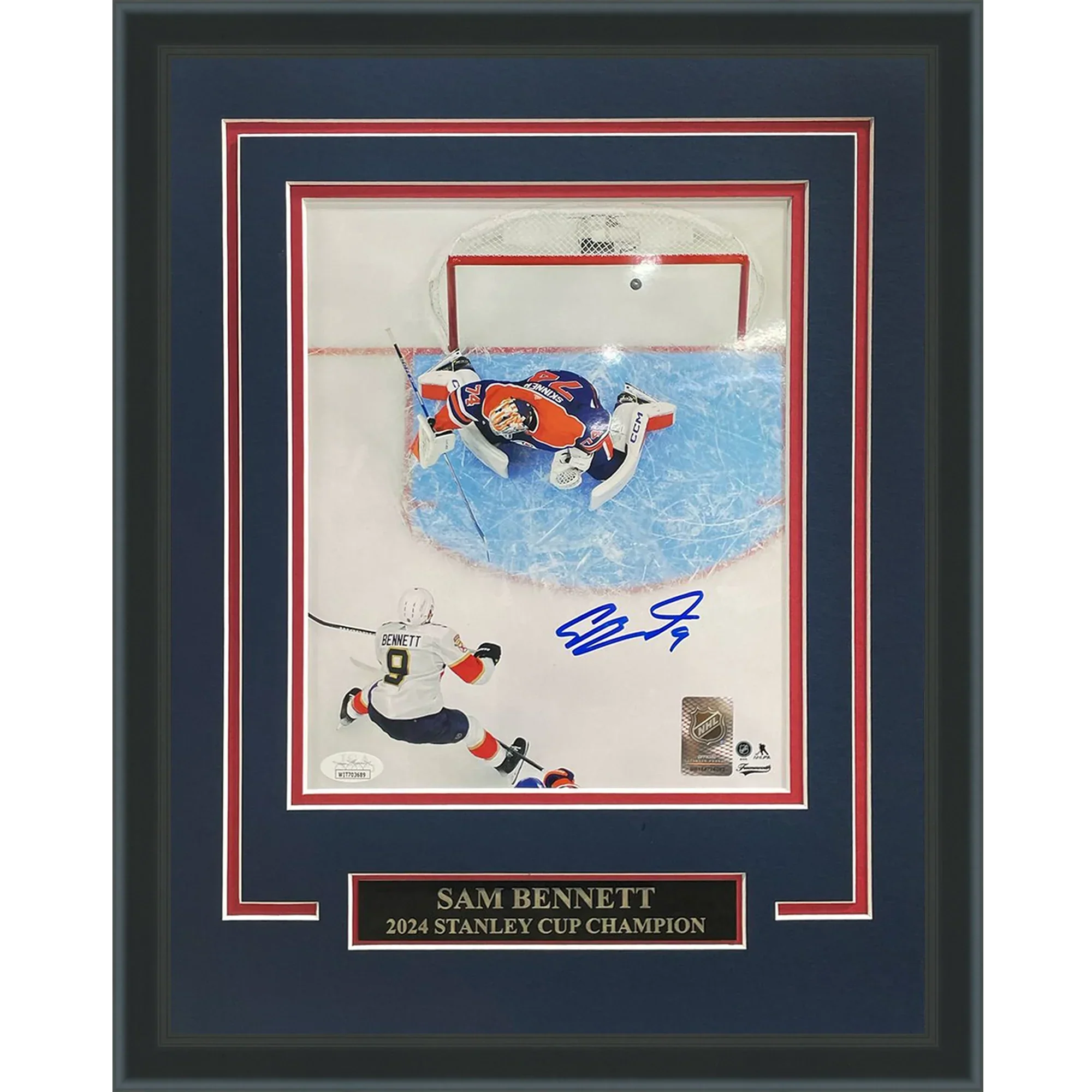 Sam Bennett Autographed Florida Panthers (Stanley Cup Goal) Deluxe Framed 8x10 Photo - JSA