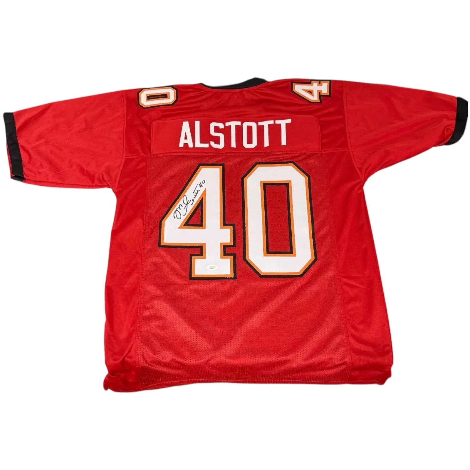 Mike Alstott Autographed Tampa Bay Buccaneers (Red #40) Custom Jersey - JSA