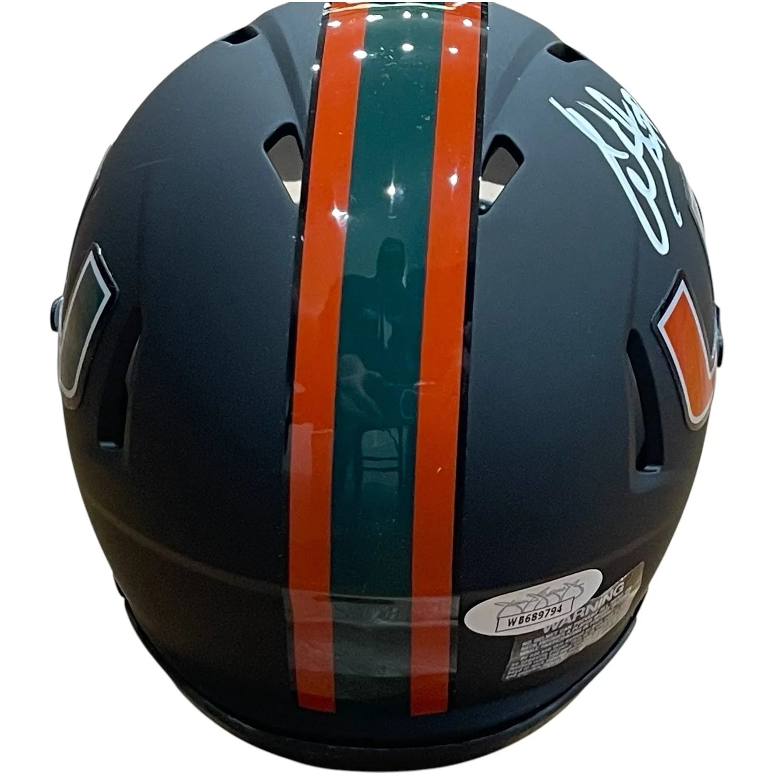 Warren Sapp Autographed Miami Hurricanes (Black Nights) Mini Helmet - JSA