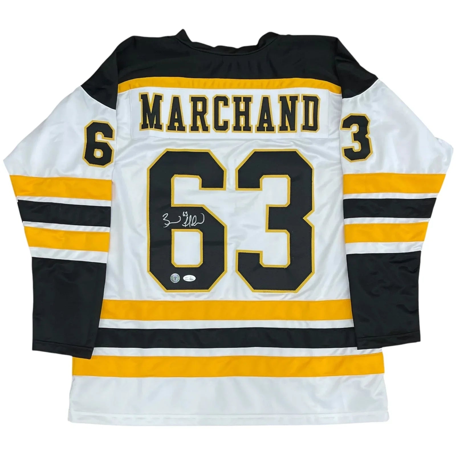 Brad Marchand Autographed Boston (White #63) Custom Jersey - JSA