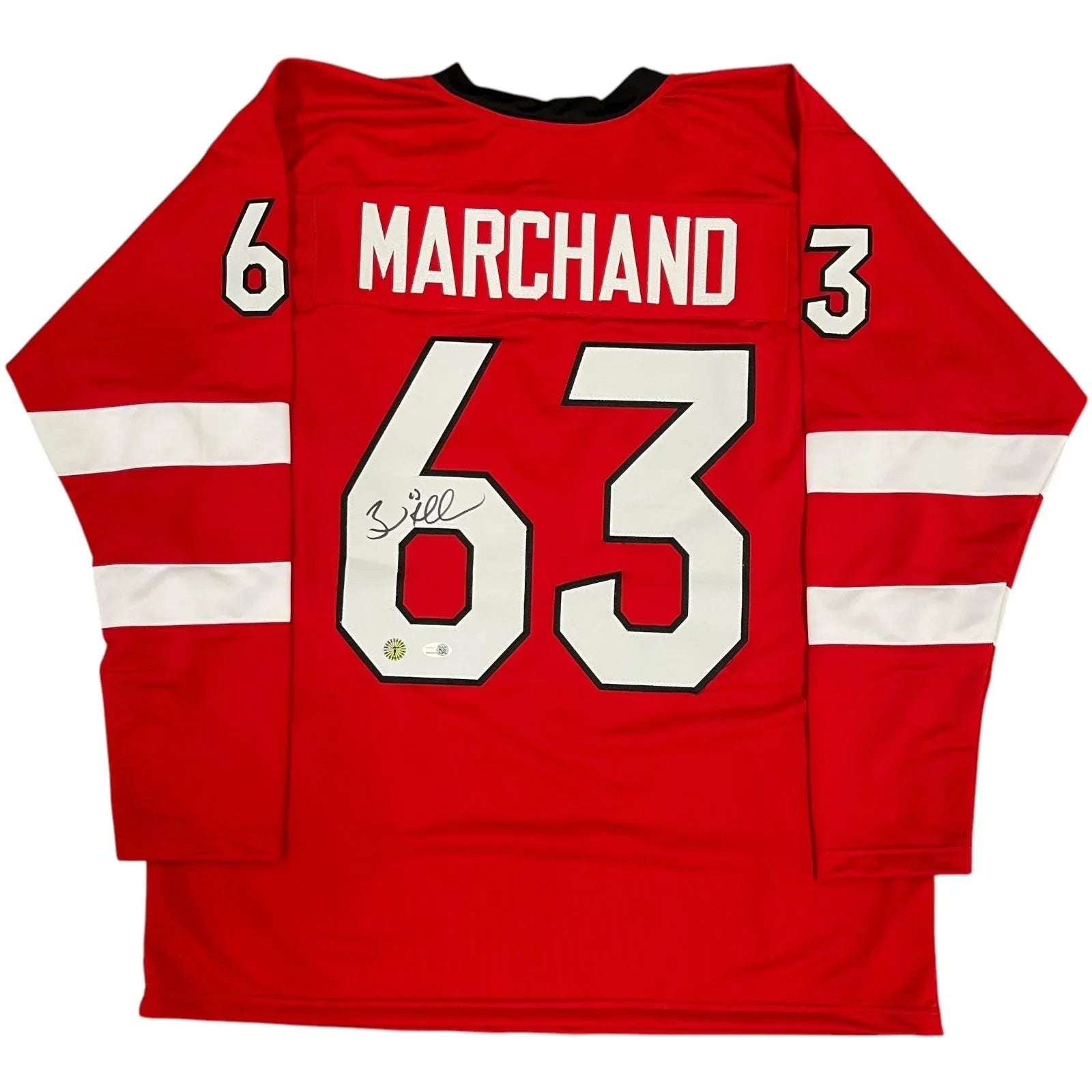 Brad Marchand Autographed Team Canada 4 Nations (Red #63) Custom Jersey - JSA