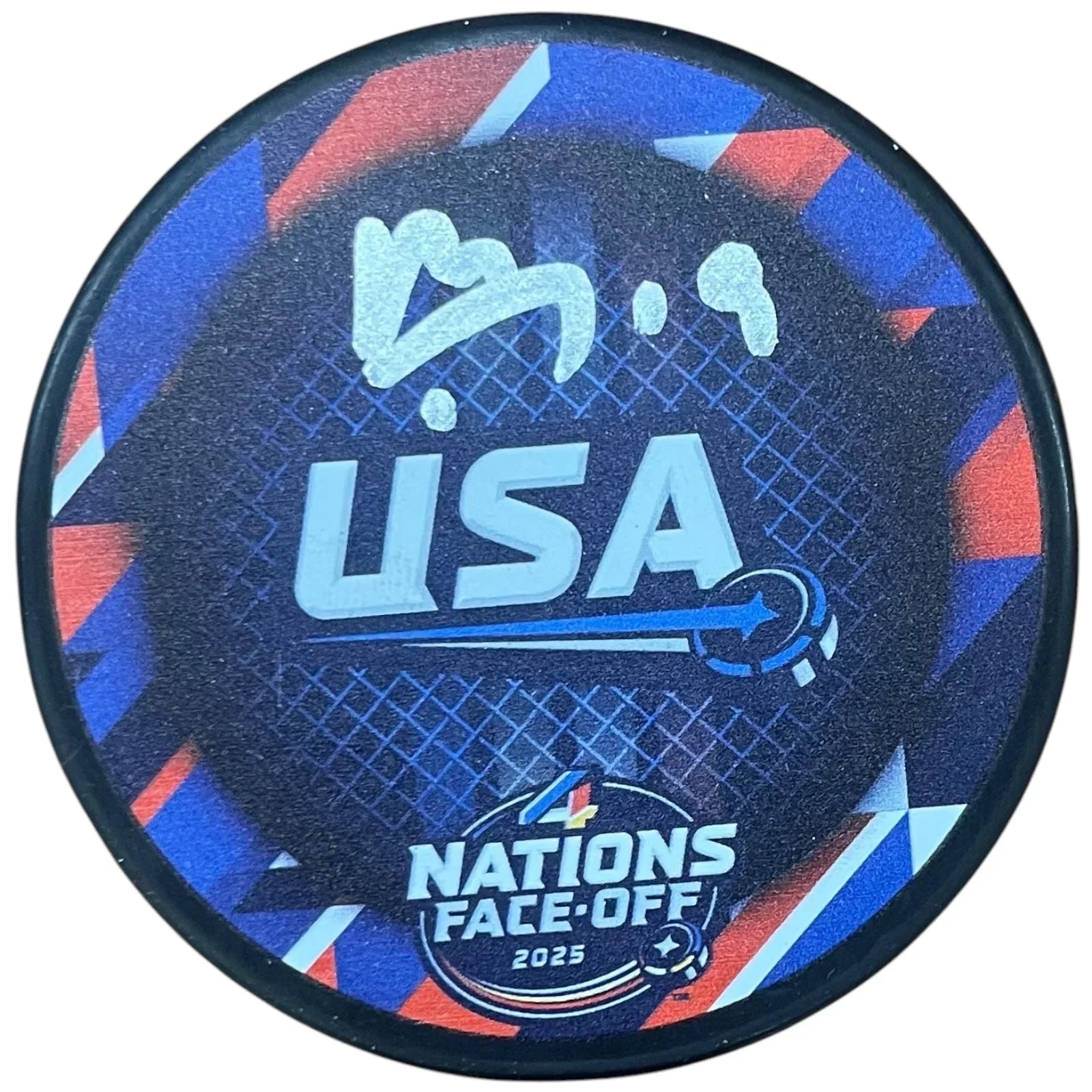 Matthew Tkachuk Autographed Team USA 4 Nations Hockey Puck - JSA