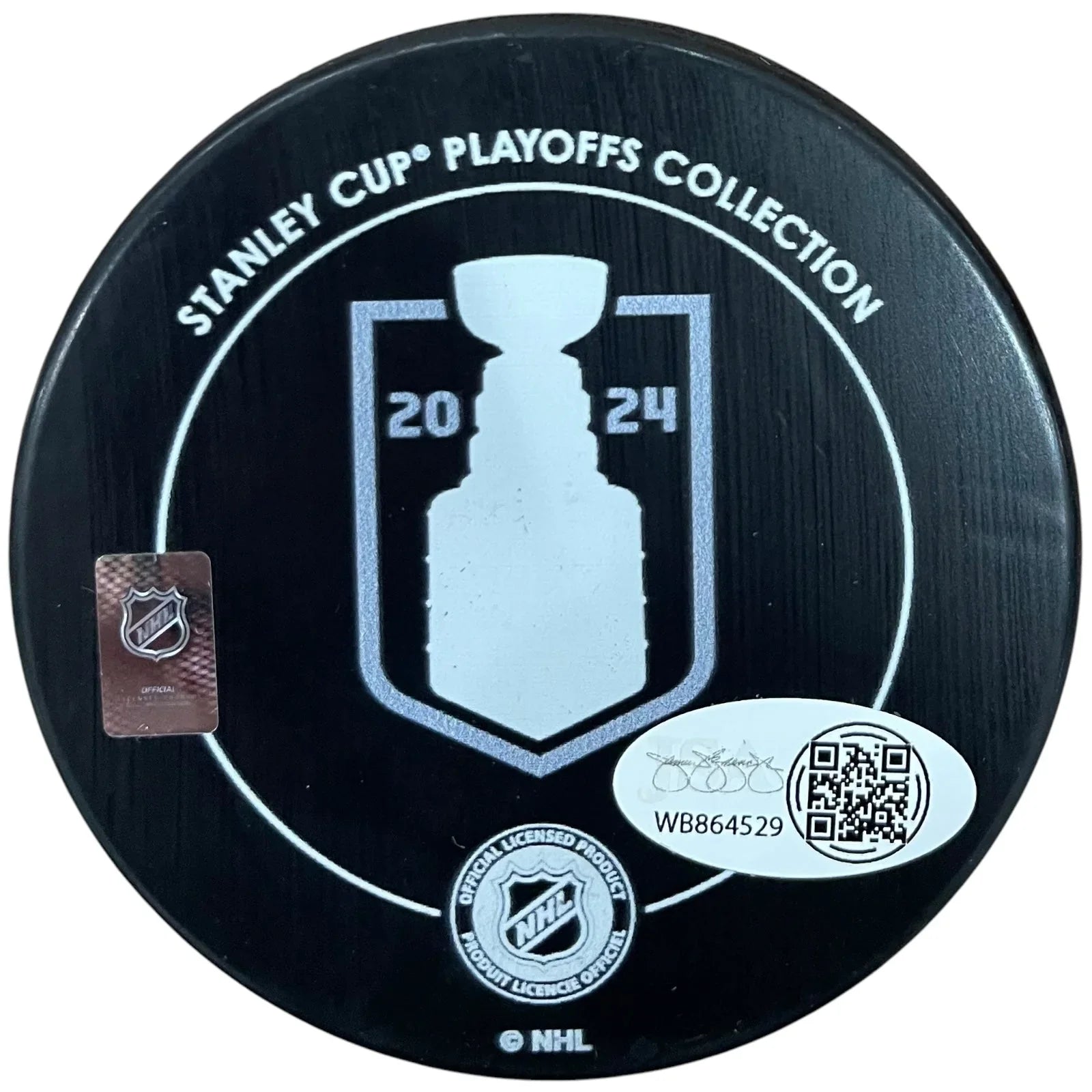 Carter Verhaeghe Autographed Florida Panthers (Stanley Cup Champs Logo) Hockey Puck - JSA