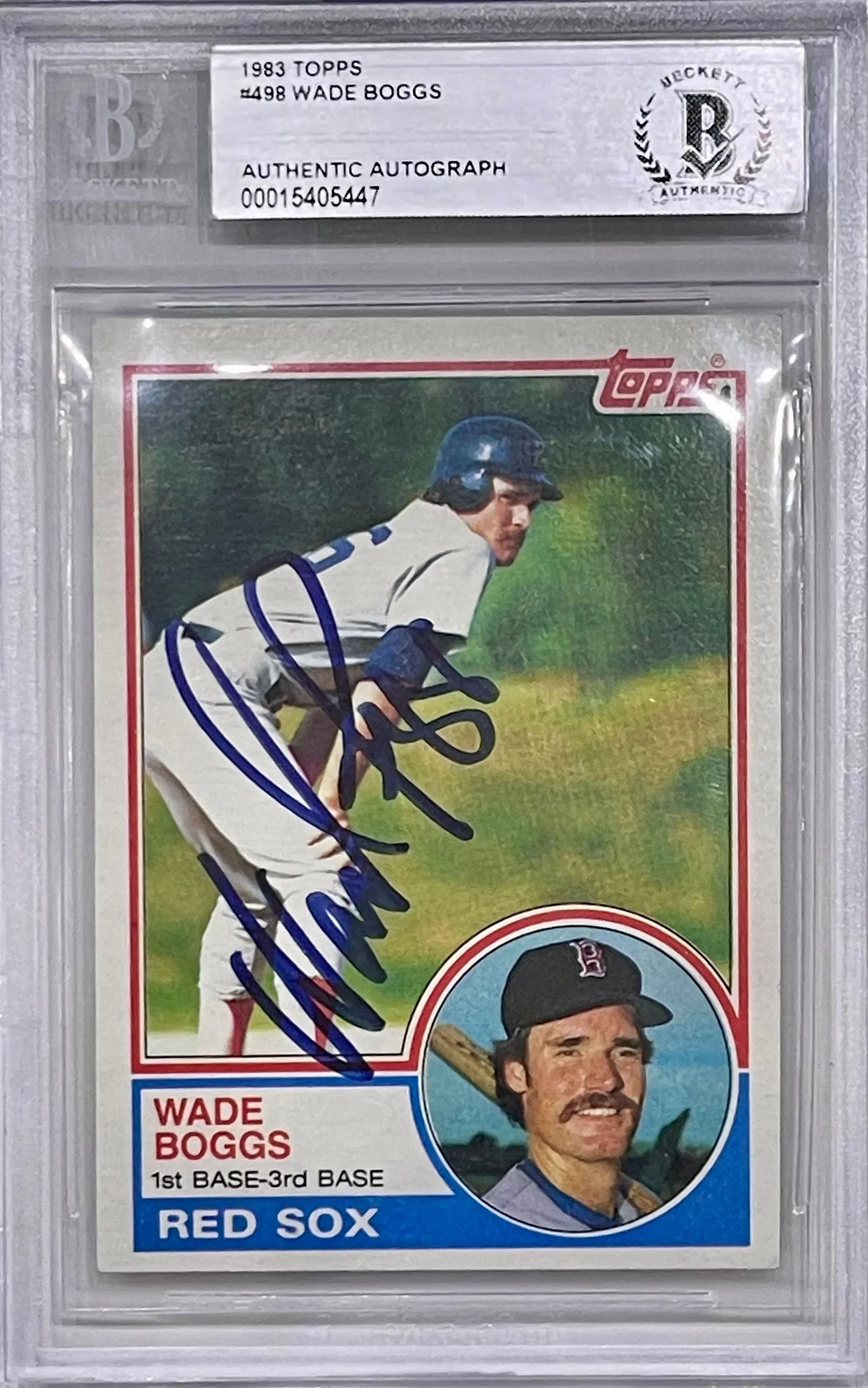 Wade Boggs Autographed 1983 Topps Boston Red Sox Rookie Card - Beckett