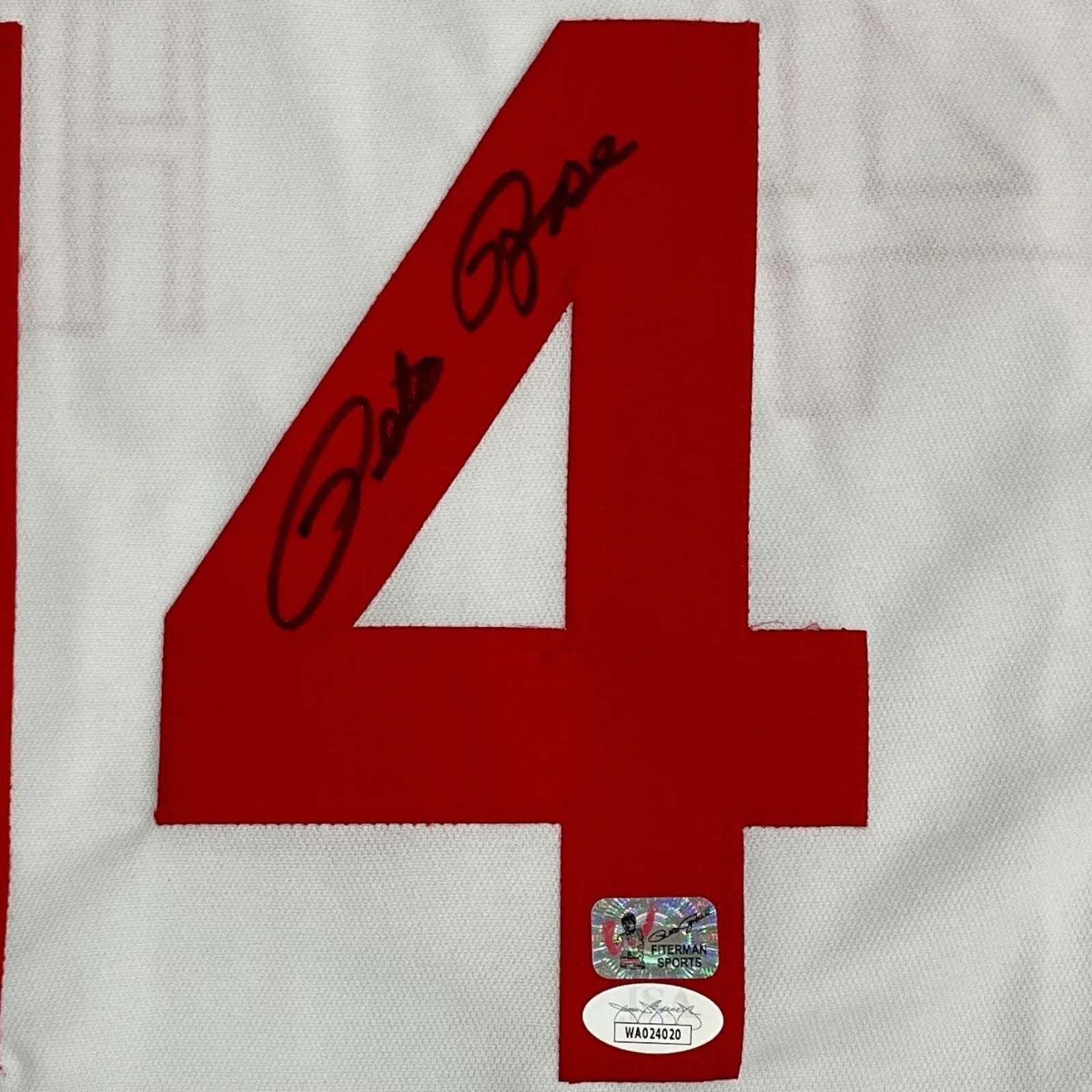 Pete Rose Autographed Cincinnati "Hit King" (White #14) Custom Jersey - Black Signature - JSA