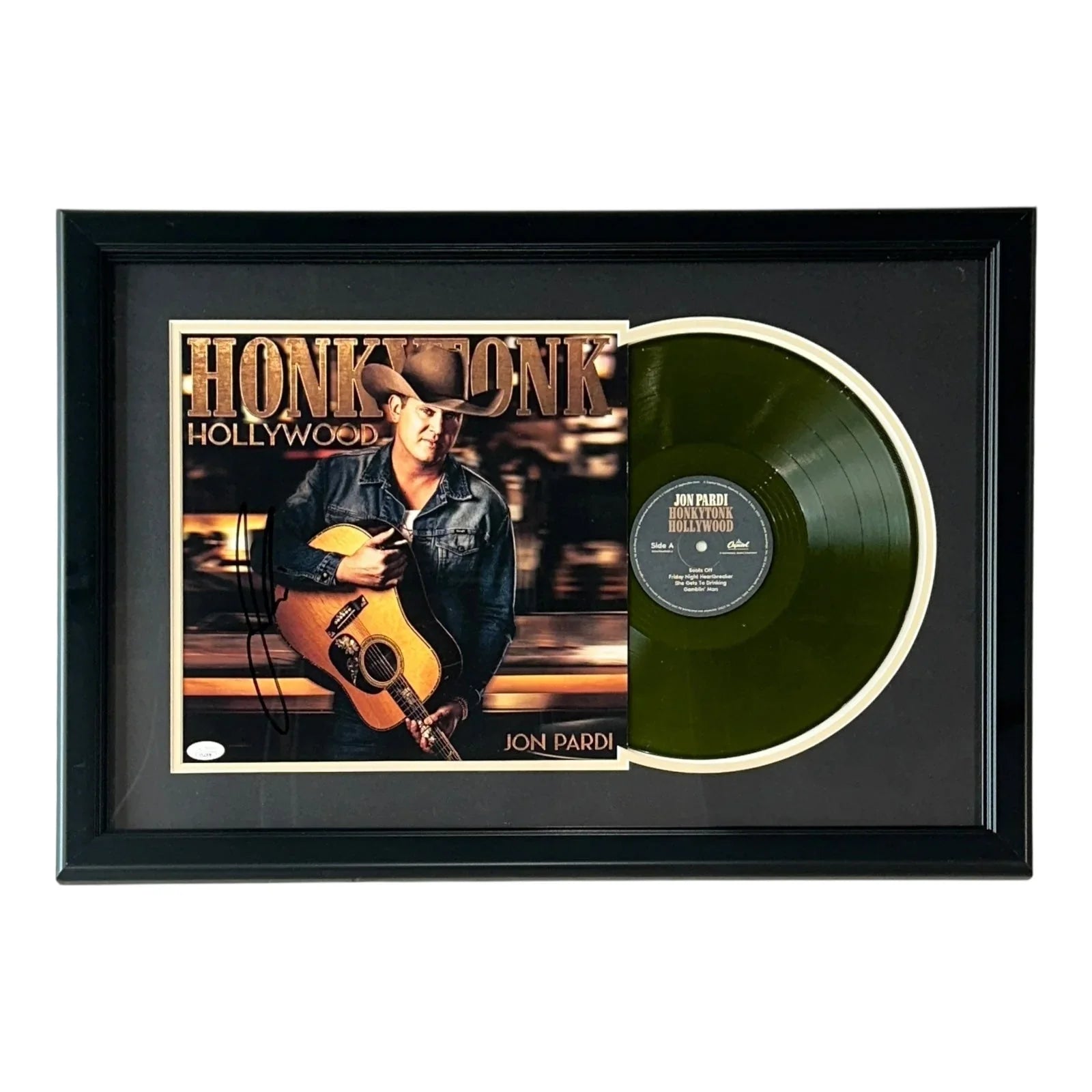 Jon Pardi Autographed Honkytonk Hollywood Deluxe Framed Vinyl Record Album - JSA