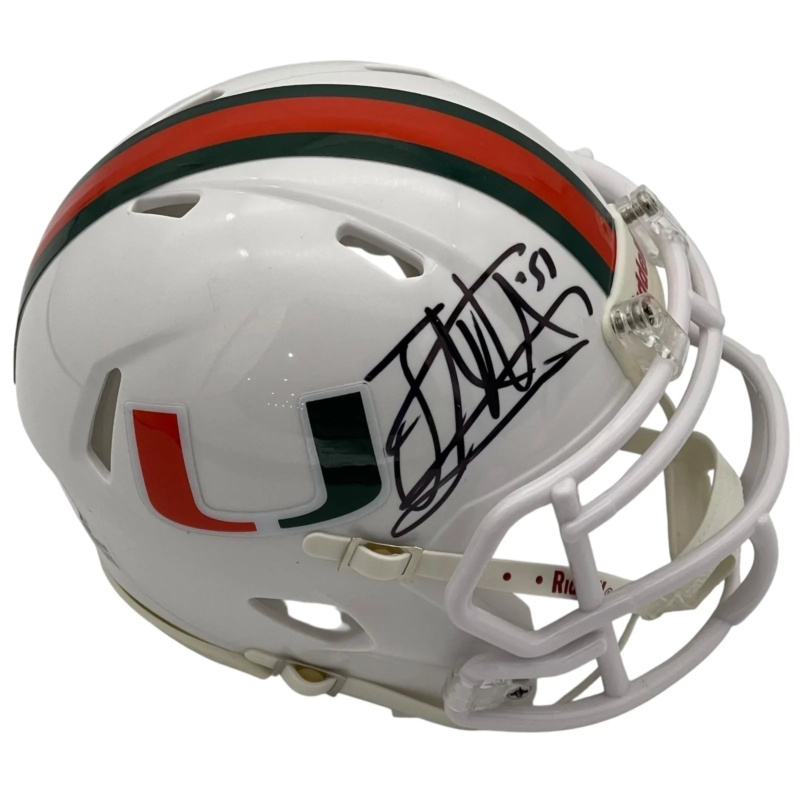 Jonathan Vilma Autographed Miami Hurricanes Mini Helmet - JSA