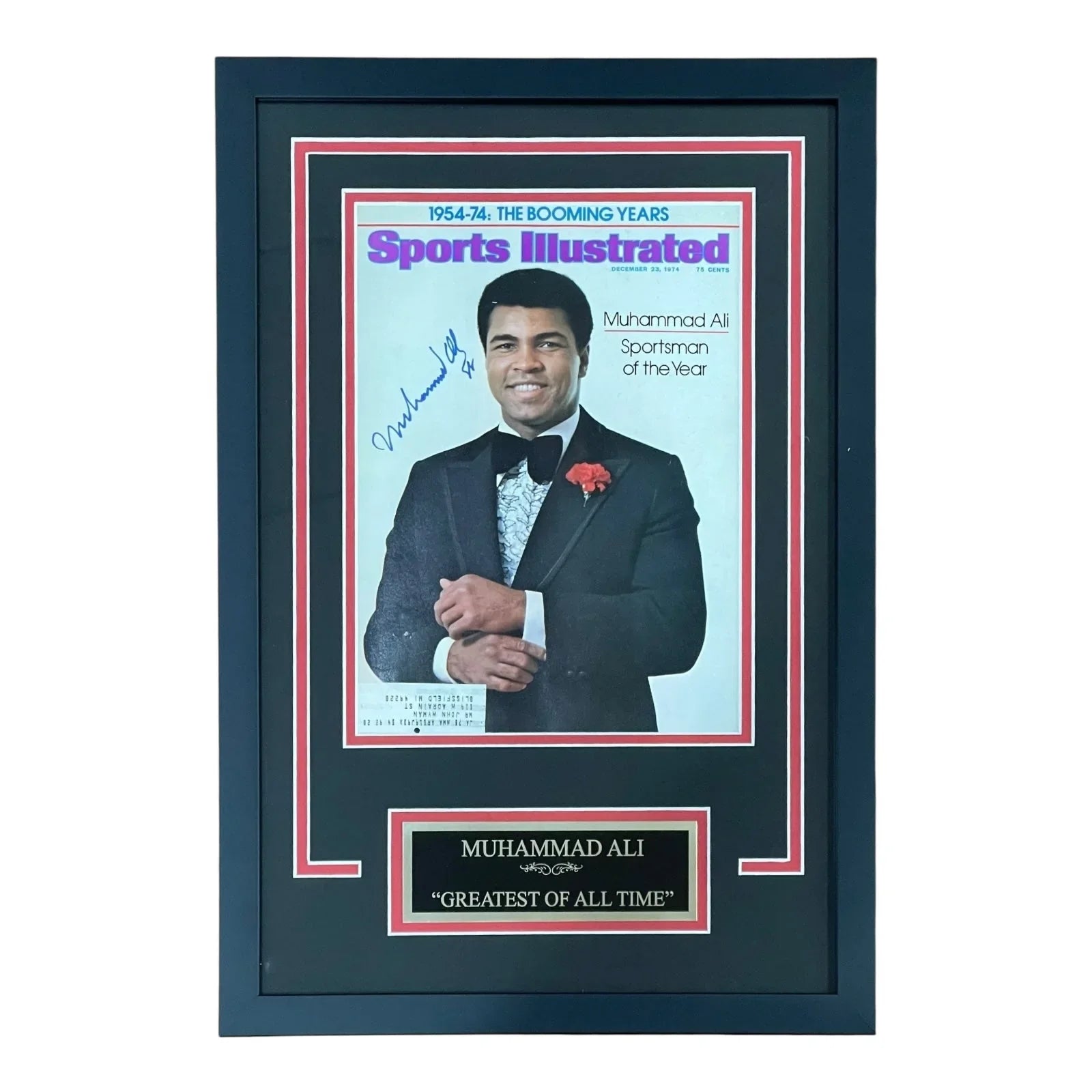 Muhammad Ali Autographed Sports Illustrated Magazine 1974 Sportsman of the Year Deluxe Framed - JSA LOA