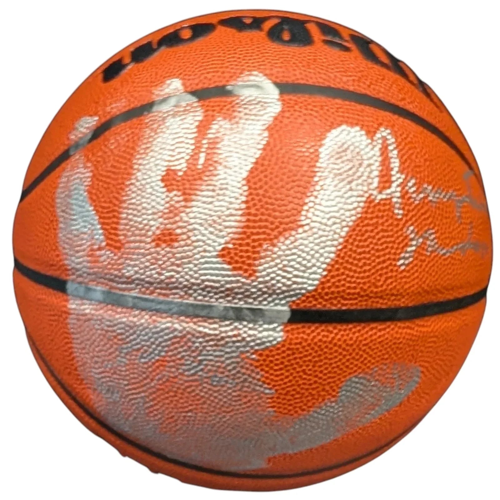 Jerry West Autographed NBA Basketball with Hand Print and "The Logo" Inscription