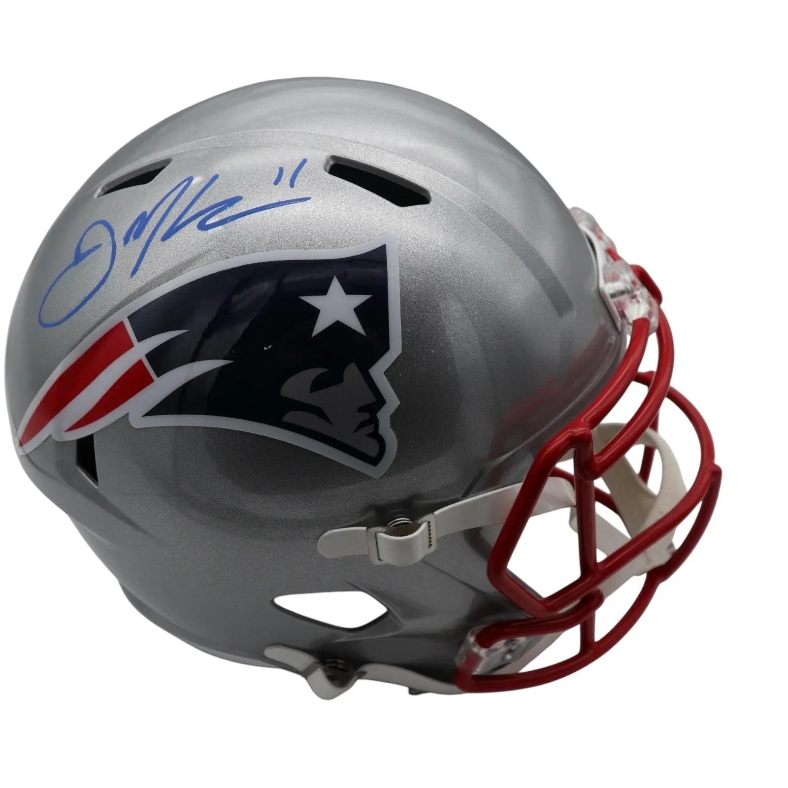 Julian Edelman Autographed New England Patriots Full-Size Helmet - JSA