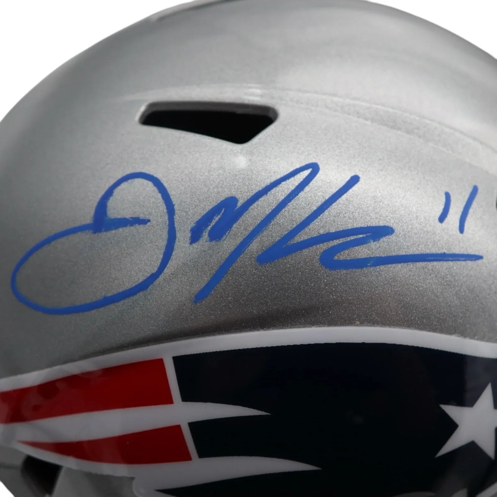 Julian Edelman Autographed New England Patriots Full-Size Helmet - JSA