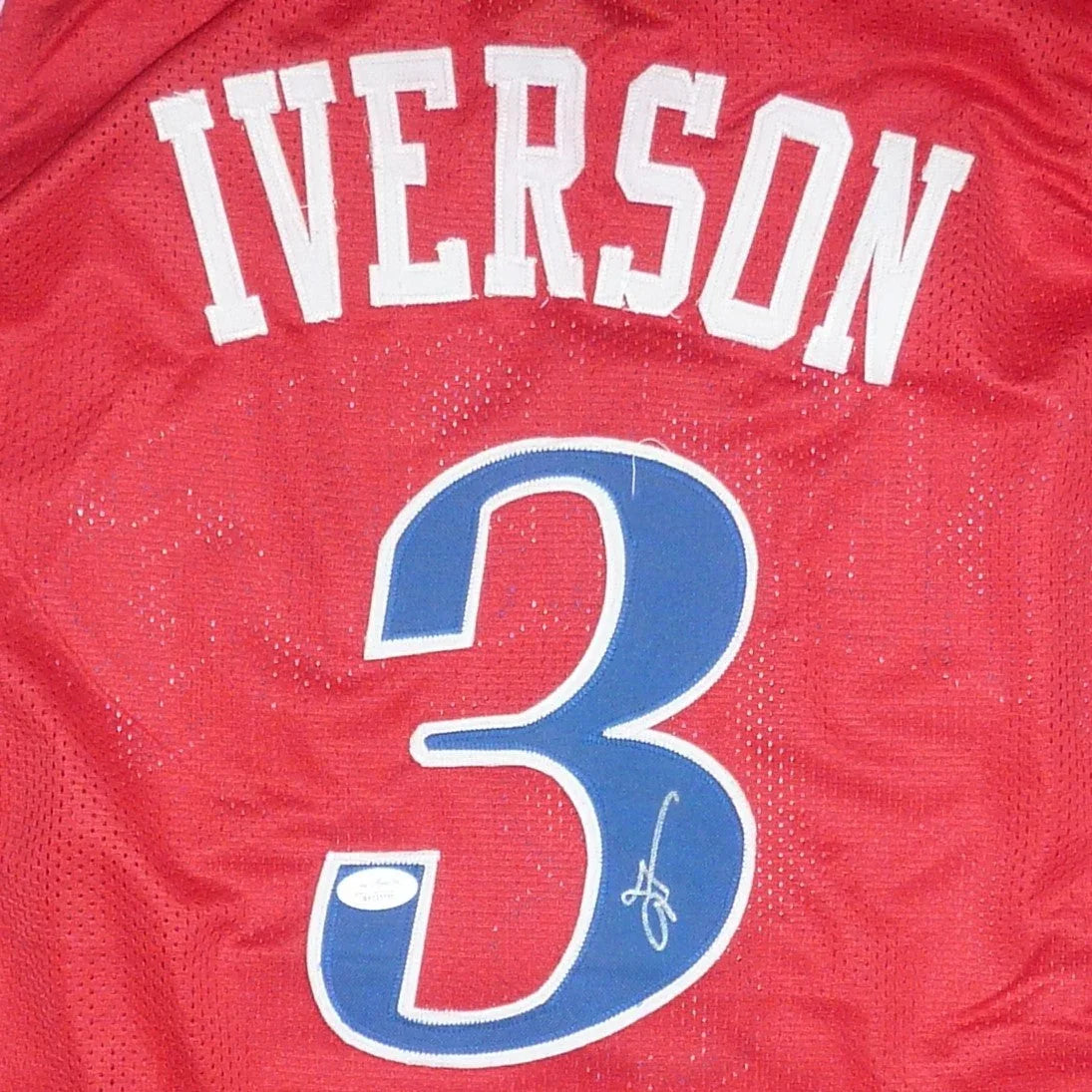 Allen Iverson Autographed Philadelphia (Red #3) Custom Basketball Jersey - JSA