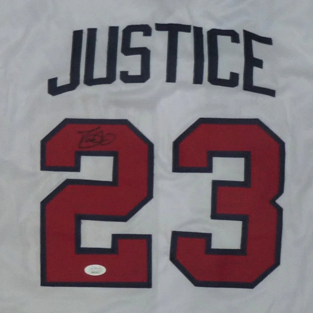 Dave Justice Autographed Atlanta (White #23) Custom Jersey - JSA