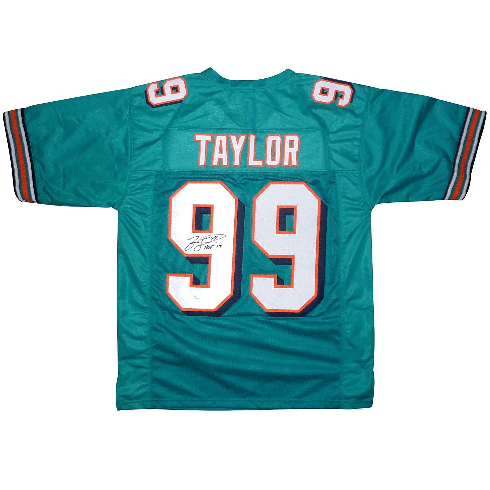 Jason Taylor Autographed Miami (Teal #99) Custom Jersey w/ "HOF 17" - JSA