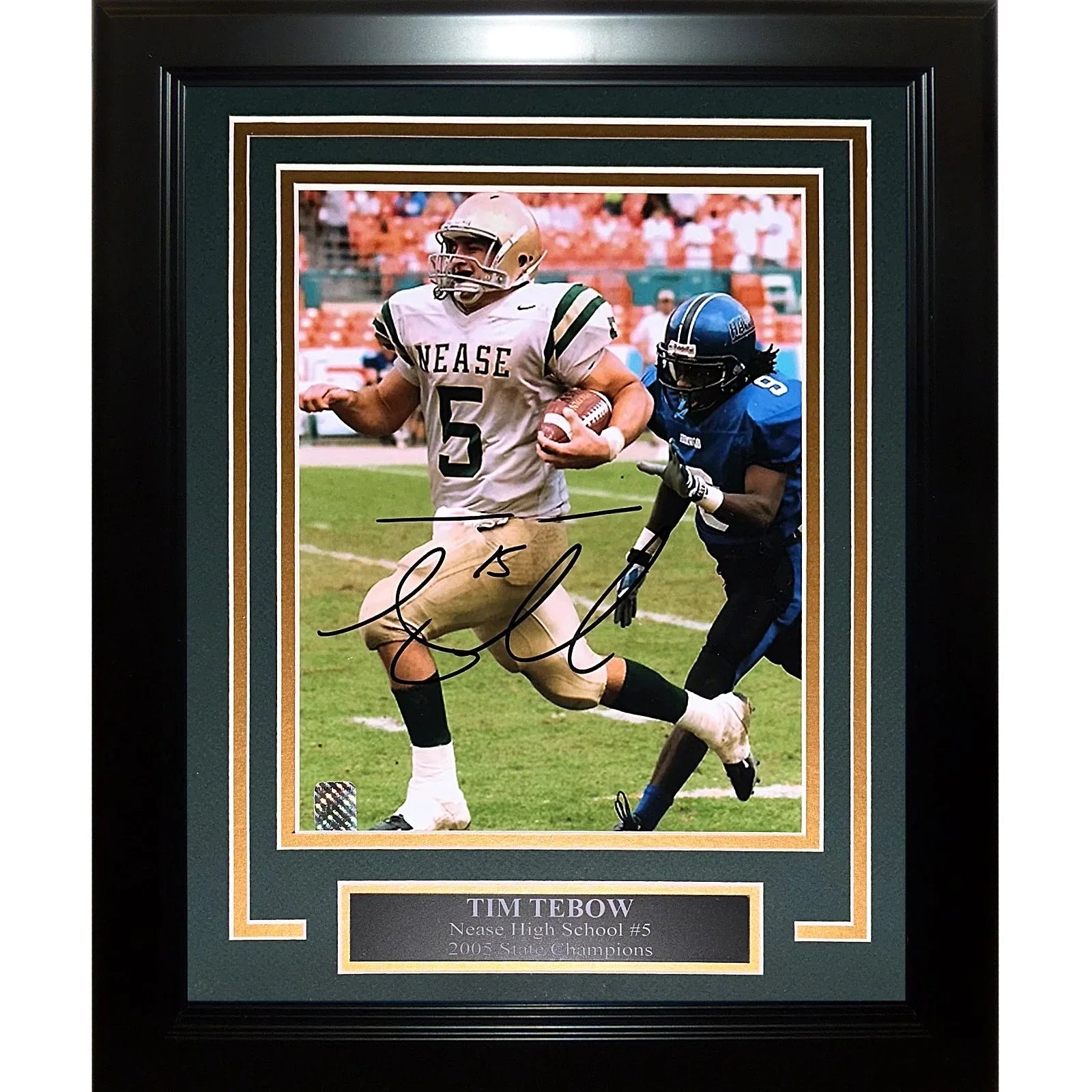 Tim Tebow Autographed Nease High School Deluxe Framed 8x10 Photo - Tebow Holo