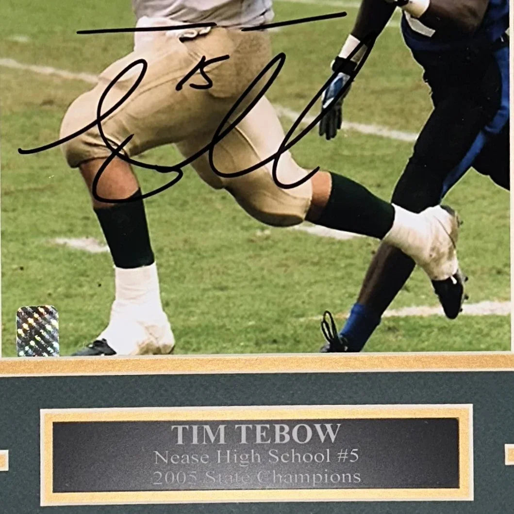 Tim Tebow Autographed Nease High School Deluxe Framed 8x10 Photo - Tebow Holo