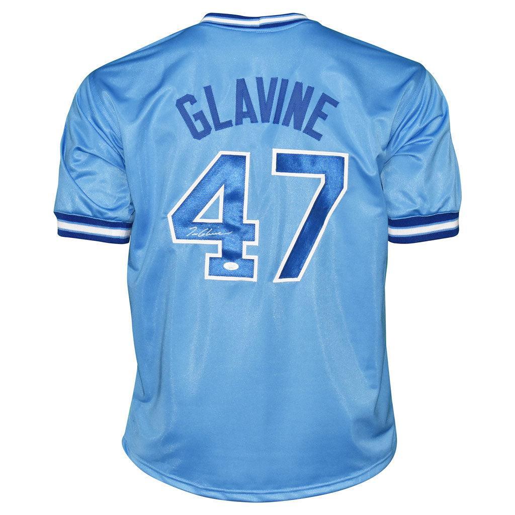 Tom Glavine Autographed Atlanta (Light Blue #47) Custom Jersey - Radtke