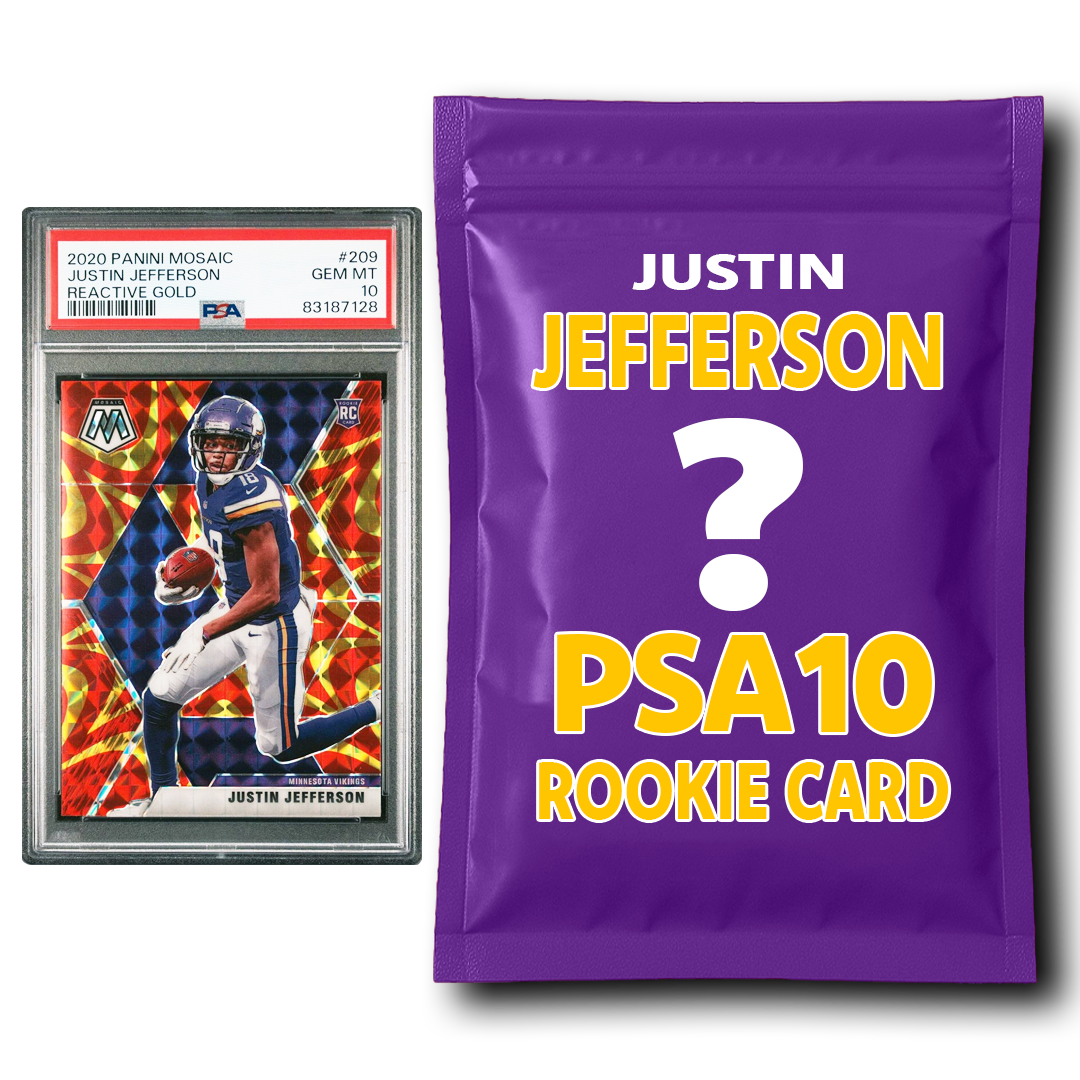 Justin Jefferson PSA 10 Graded Football Rookie Card Mystery Pack