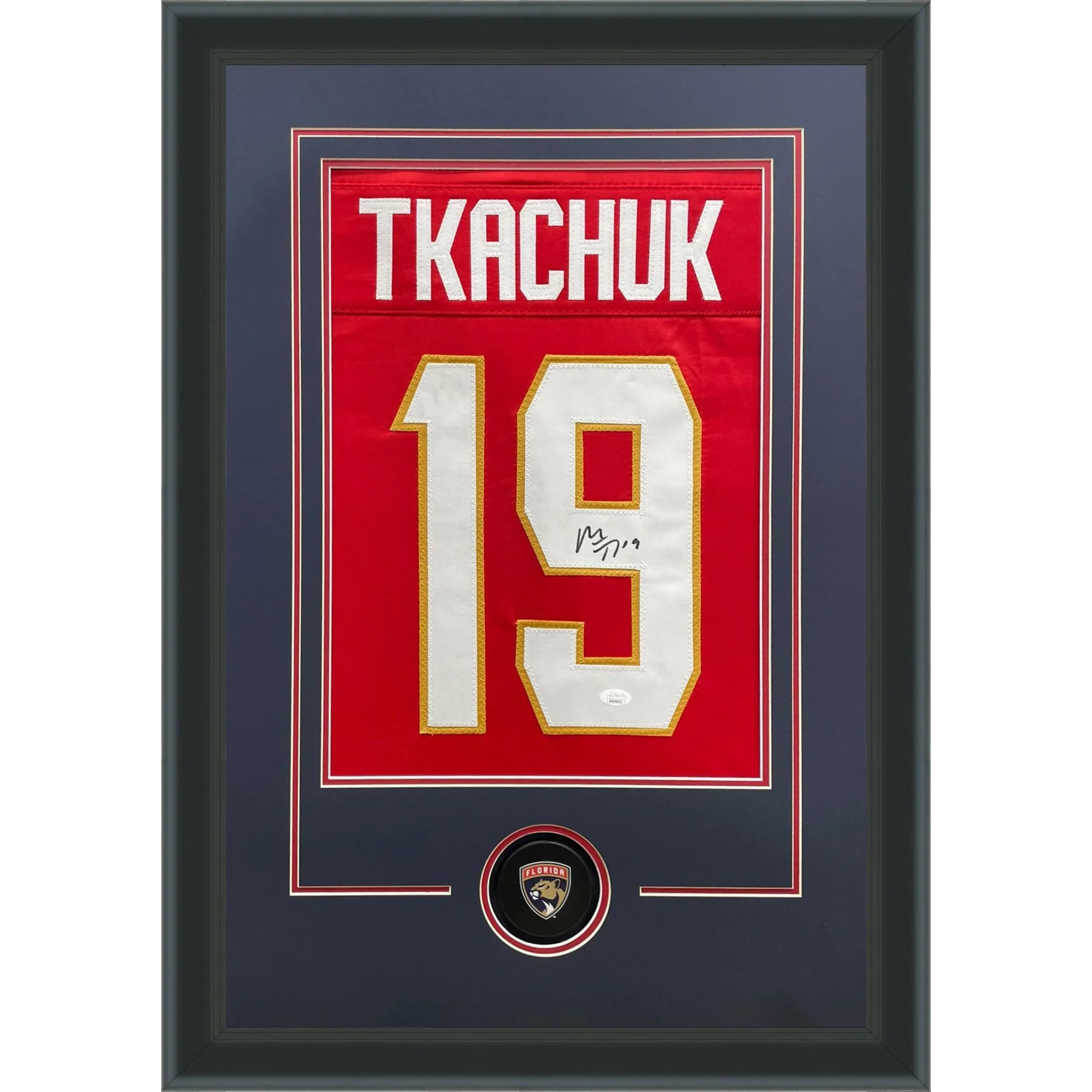 Matthew Tkachuk Autographed Florida Panthers (Red #19) Jersey Display Frame - JSA