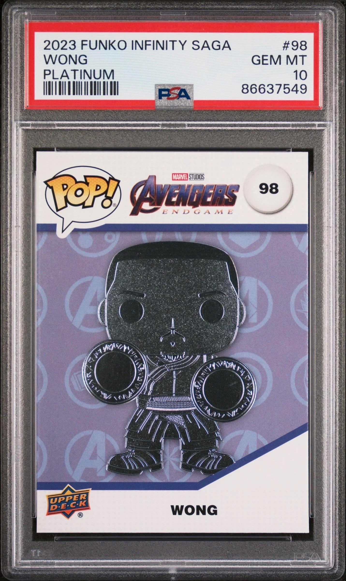 2023 UPPER DECK FUNKO POP MARVEL WONG PLATINUM #98 PSA 10