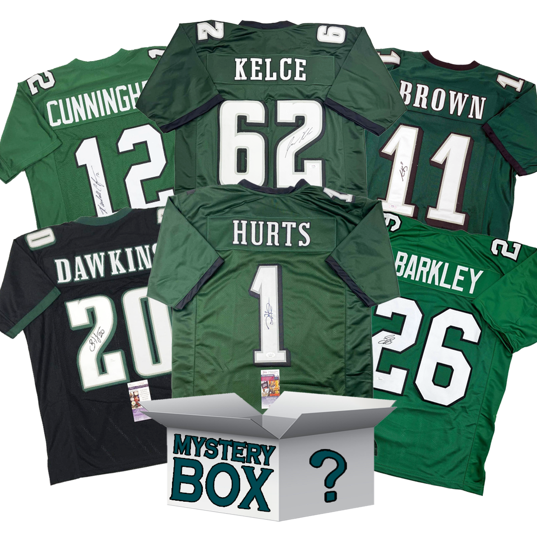 Autographed/Signed Philadelphia Football Jersey Mystery Box with PSA JSA or Beckett COA