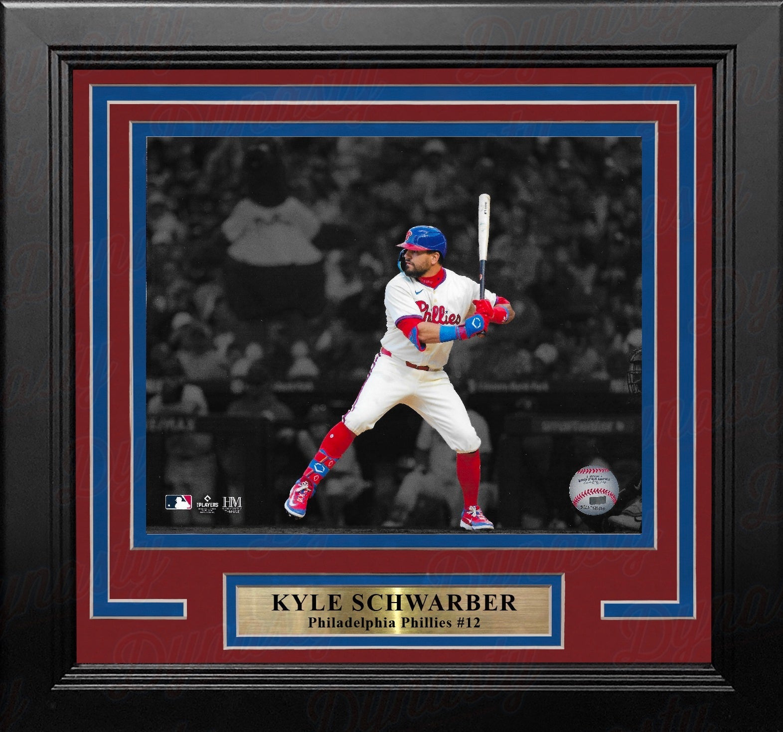 Kyle Schwarber Blackout Swing Philadelphia Phillies 8" x 10" Framed Baseball Photo