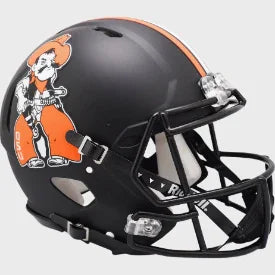 Oklahoma State Cowboys Full Size Authentic Speed Football Helmet Matte Black Pistol Petek - NCAA