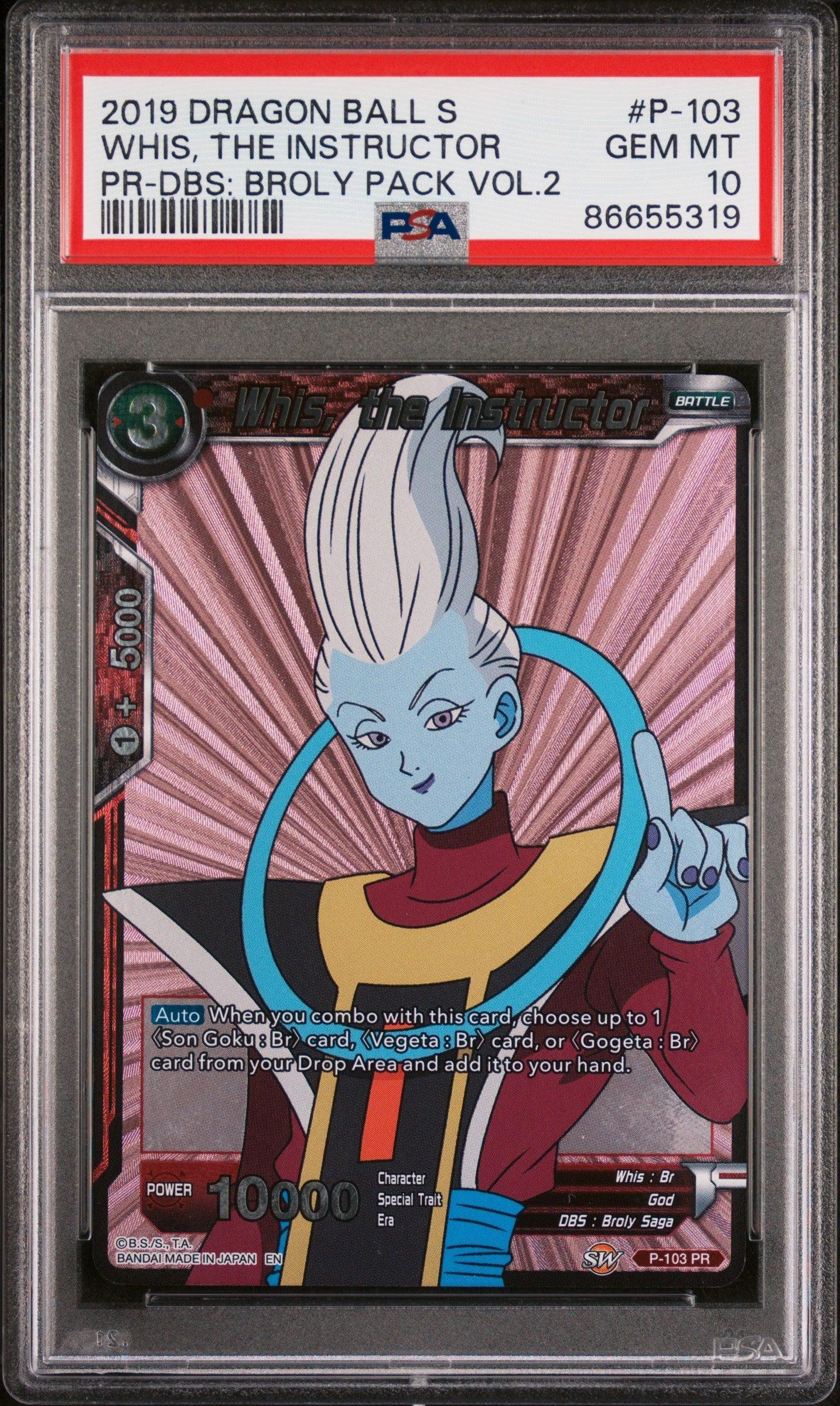 2019 DRAGON BALL SUPER DBS:BROLY VOL.2 WHIS, THE INSTRUCTOR #P-103 - PSA 10