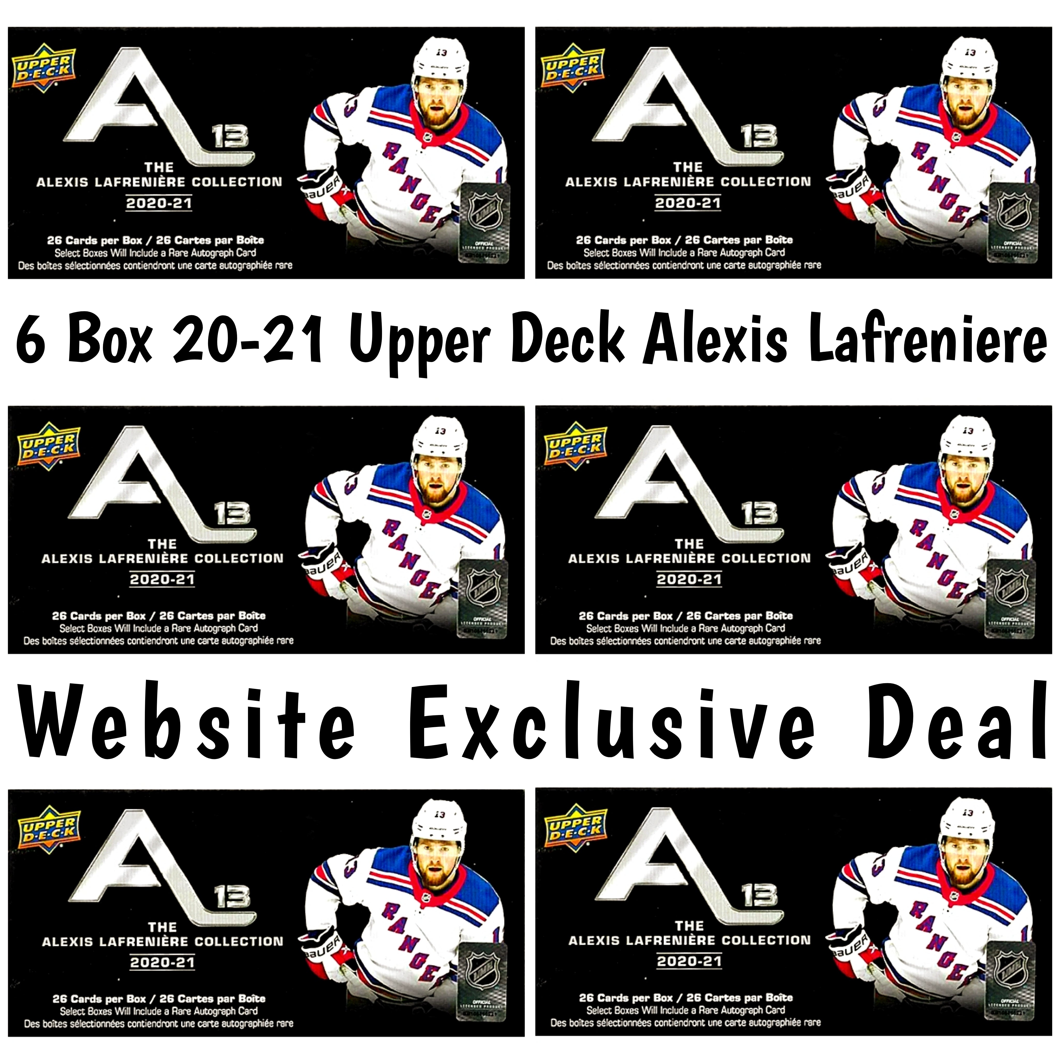6 Box 2020-21 Upper Deck A13 The Alexis LaFreniere Collection Hockey "Website Exclusive Deal"