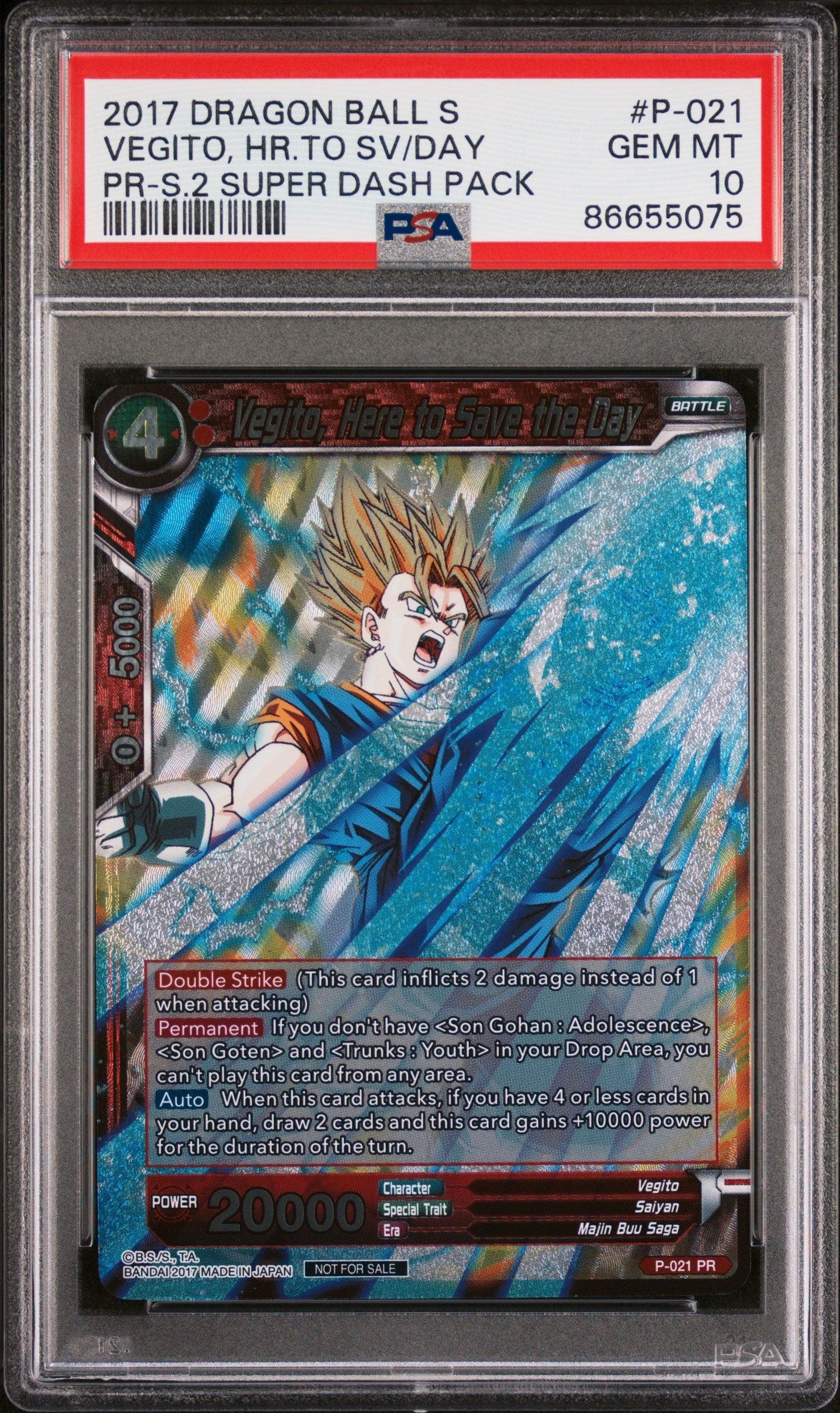 2017 DRAGON BALL SUPER VEGITO, HR.TO SV/DAY #P-021 - PSA 10