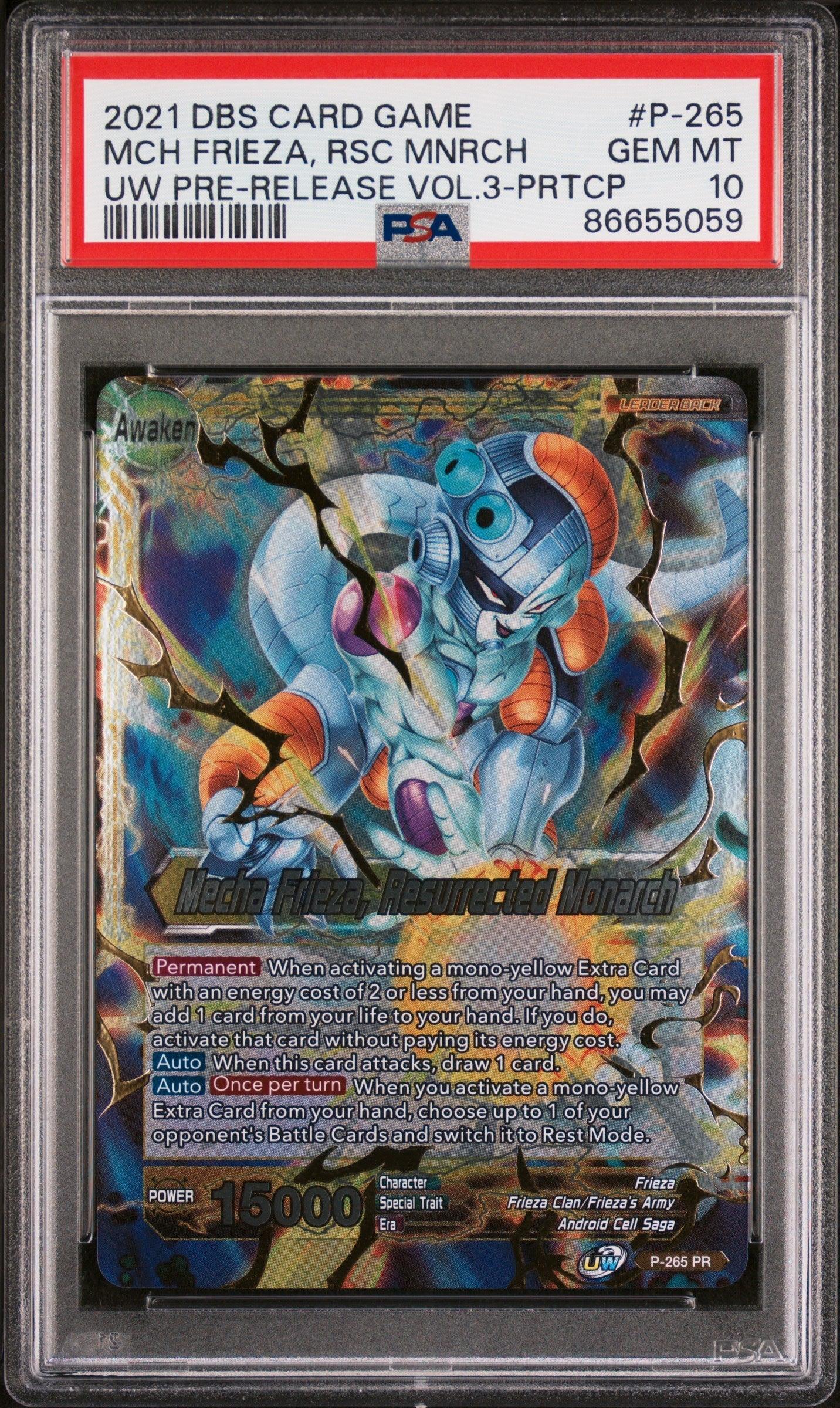 2021 DRAGON BALL SUPER UNISON WARRIOR MCH FRIEZA, RSC MNRCH #P-265 - PSA 10
