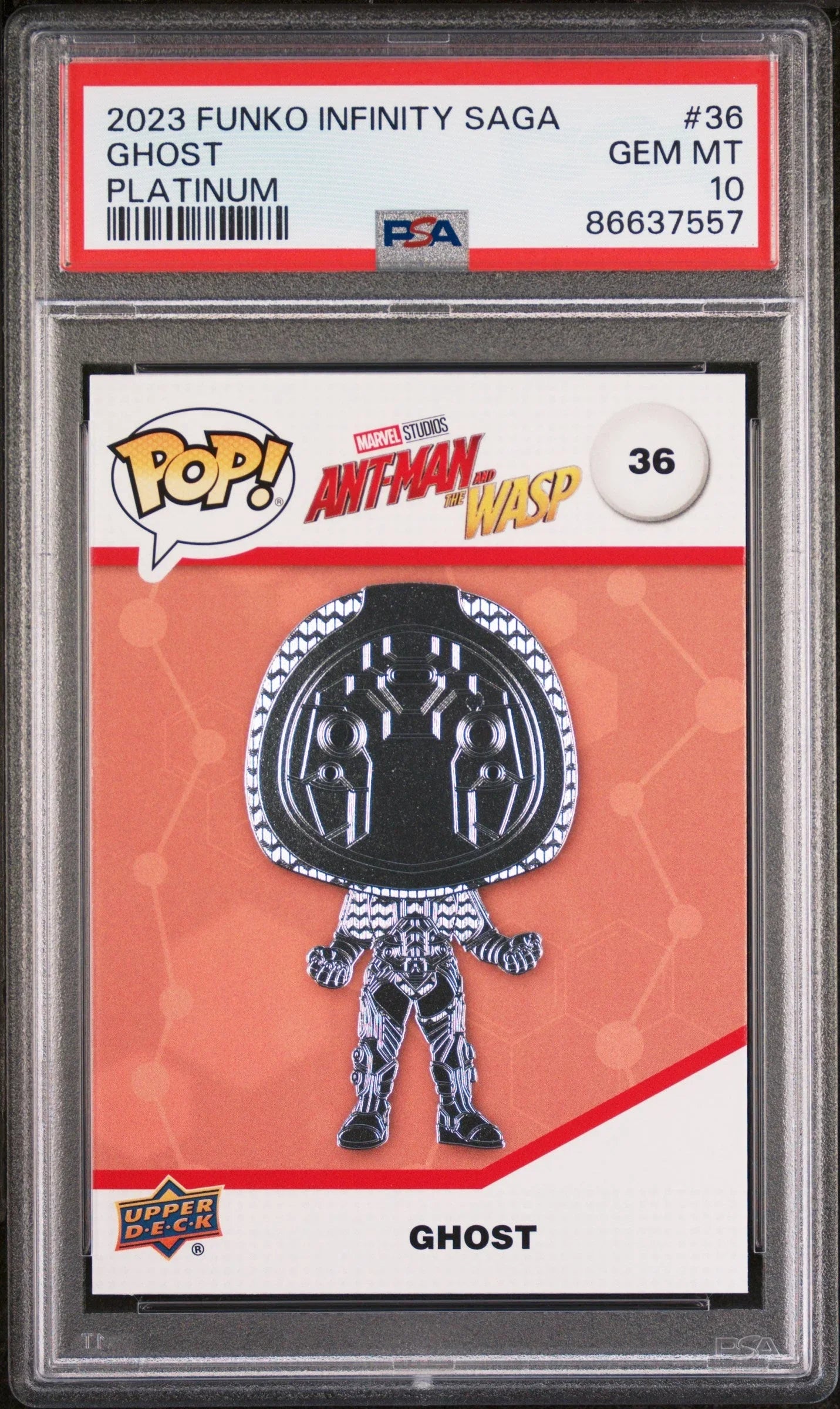 2023 UPPER DECK FUNKO POP MARVEL GHOST PLATINUM #36 PSA 10